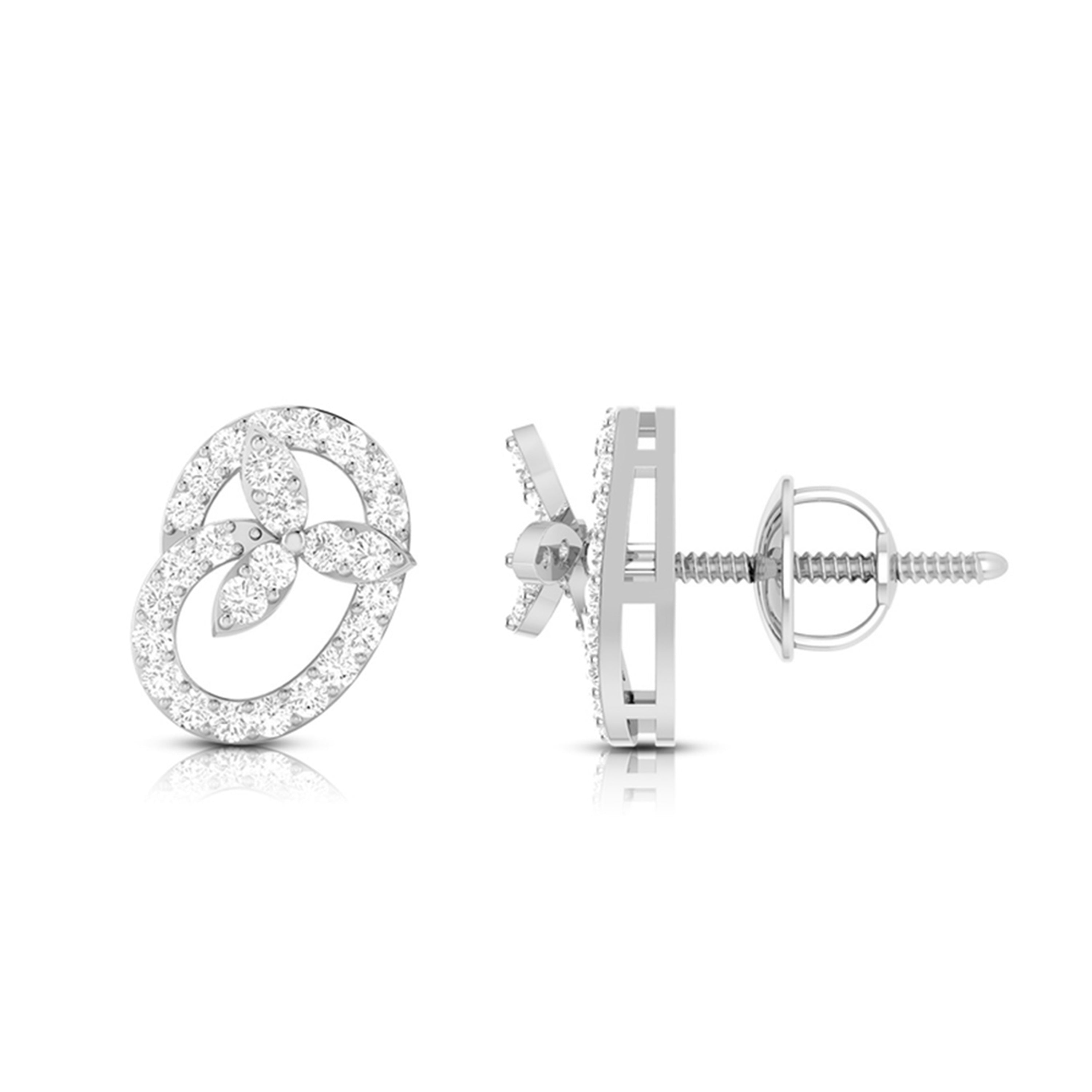 Beautiful Platinum Earrings with Diamonds for Women JL PT E ST 2090   Jewelove.US
