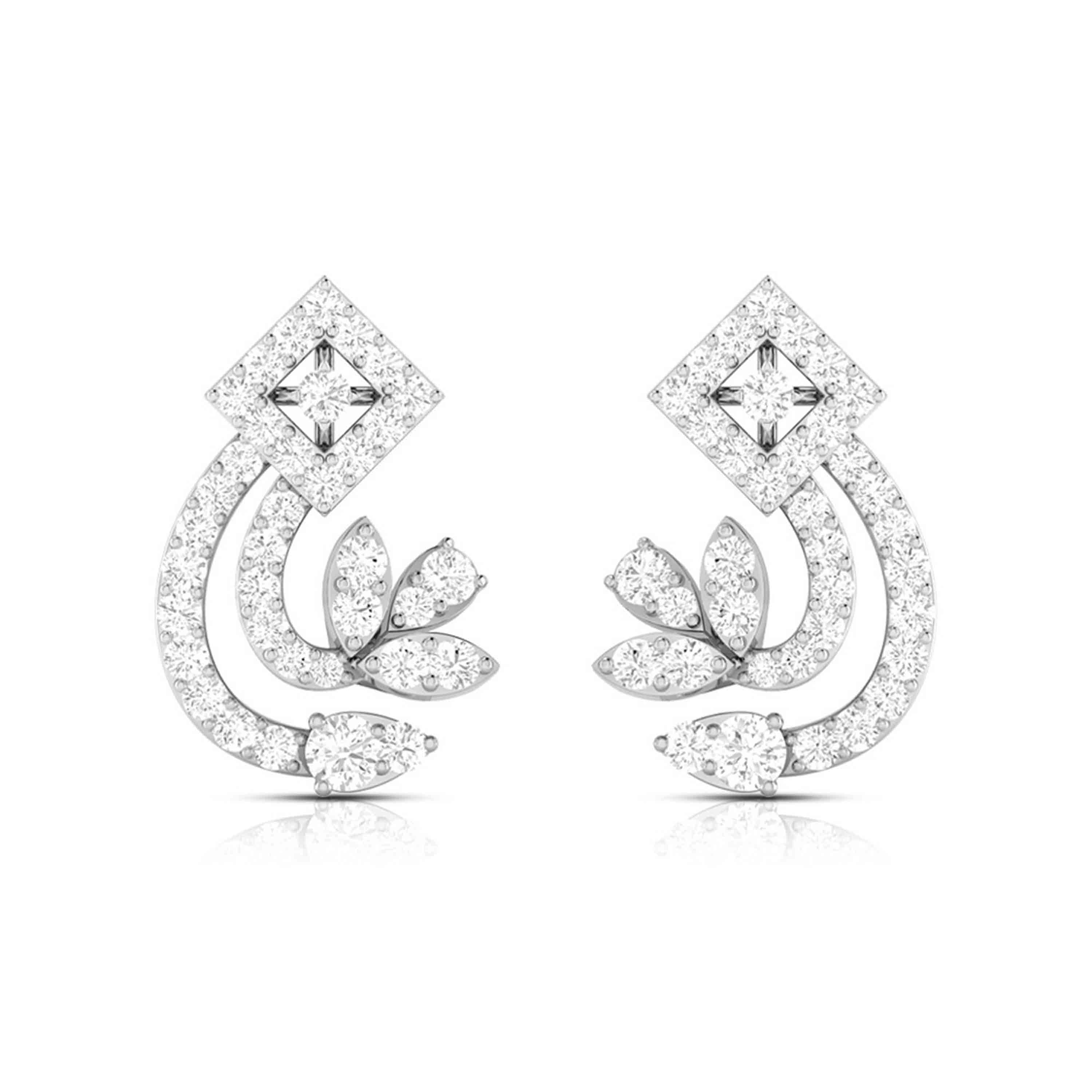 Beautiful Platinum Earrings with Diamonds for Women JL PT E ST 2093  VVS-GH Jewelove.US
