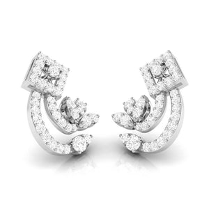 Beautiful Platinum Earrings with Diamonds for Women JL PT E ST 2093   Jewelove.US