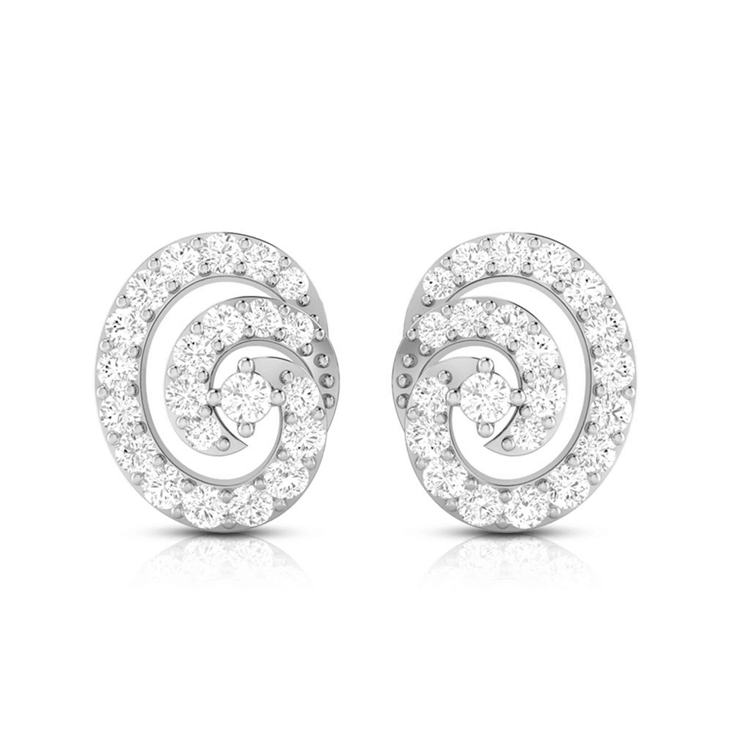 Beautiful Platinum Earrings with Diamonds for Women JL PT E ST 2100   Jewelove.US
