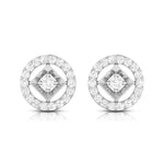 Load image into Gallery viewer, Platinum Circle Earrings with Diamonds for Women JL PT E ST 2101
