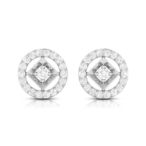 Platinum Circle Earrings with Diamonds for Women JL PT E ST 2101