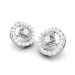 Load image into Gallery viewer, Platinum Circle Earrings with Diamonds for Women JL PT E ST 2101
