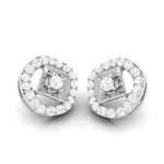 Load image into Gallery viewer, Platinum Circle Earrings with Diamonds for Women JL PT E ST 2101
