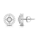 Load image into Gallery viewer, Platinum Circle Earrings with Diamonds for Women JL PT E ST 2101

