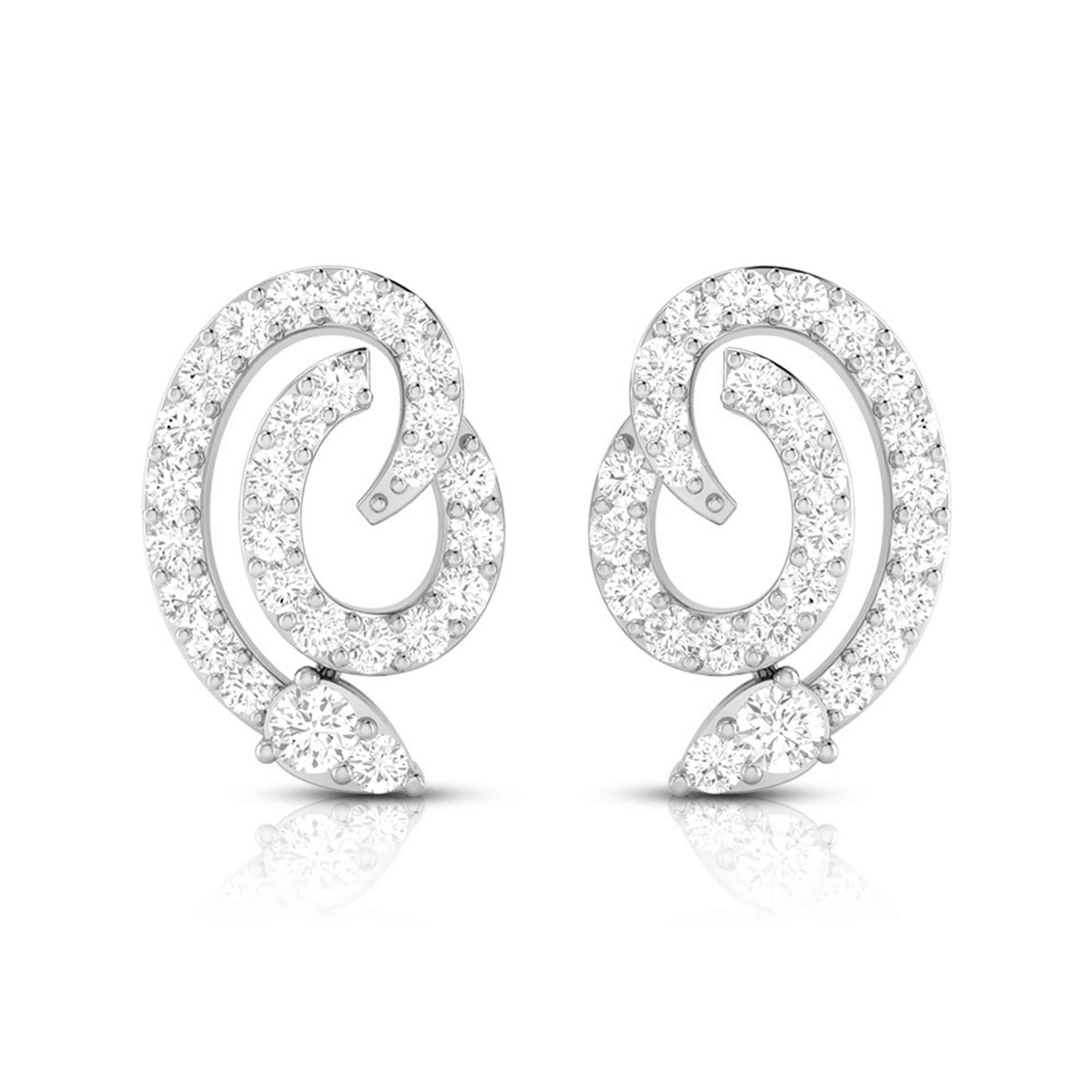 Beautiful Platinum Earrings with Diamonds for Women JL PT E ST 2102  VVS-GH Jewelove.US