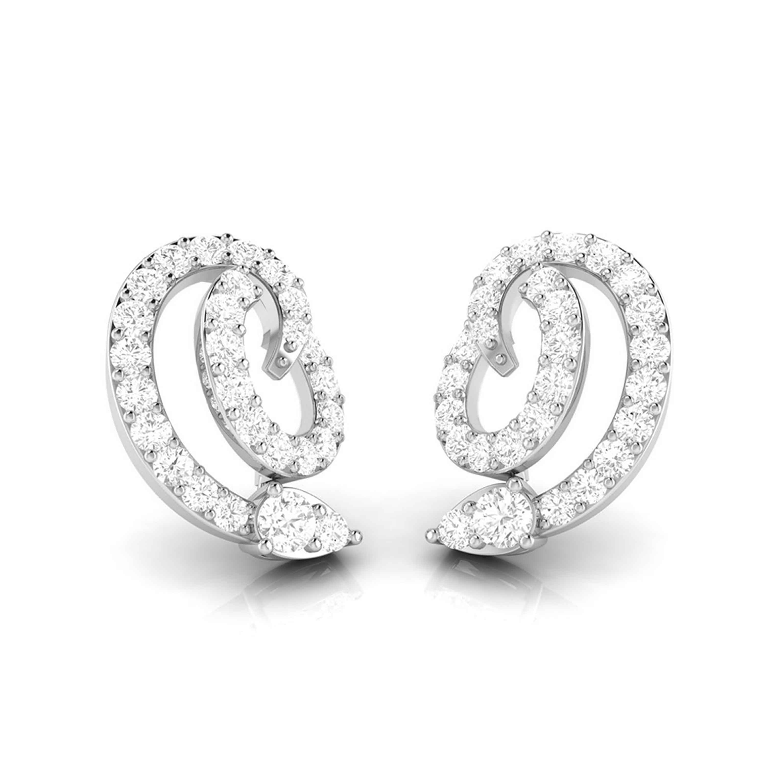 Beautiful Platinum Earrings with Diamonds for Women JL PT E ST 2102   Jewelove.US