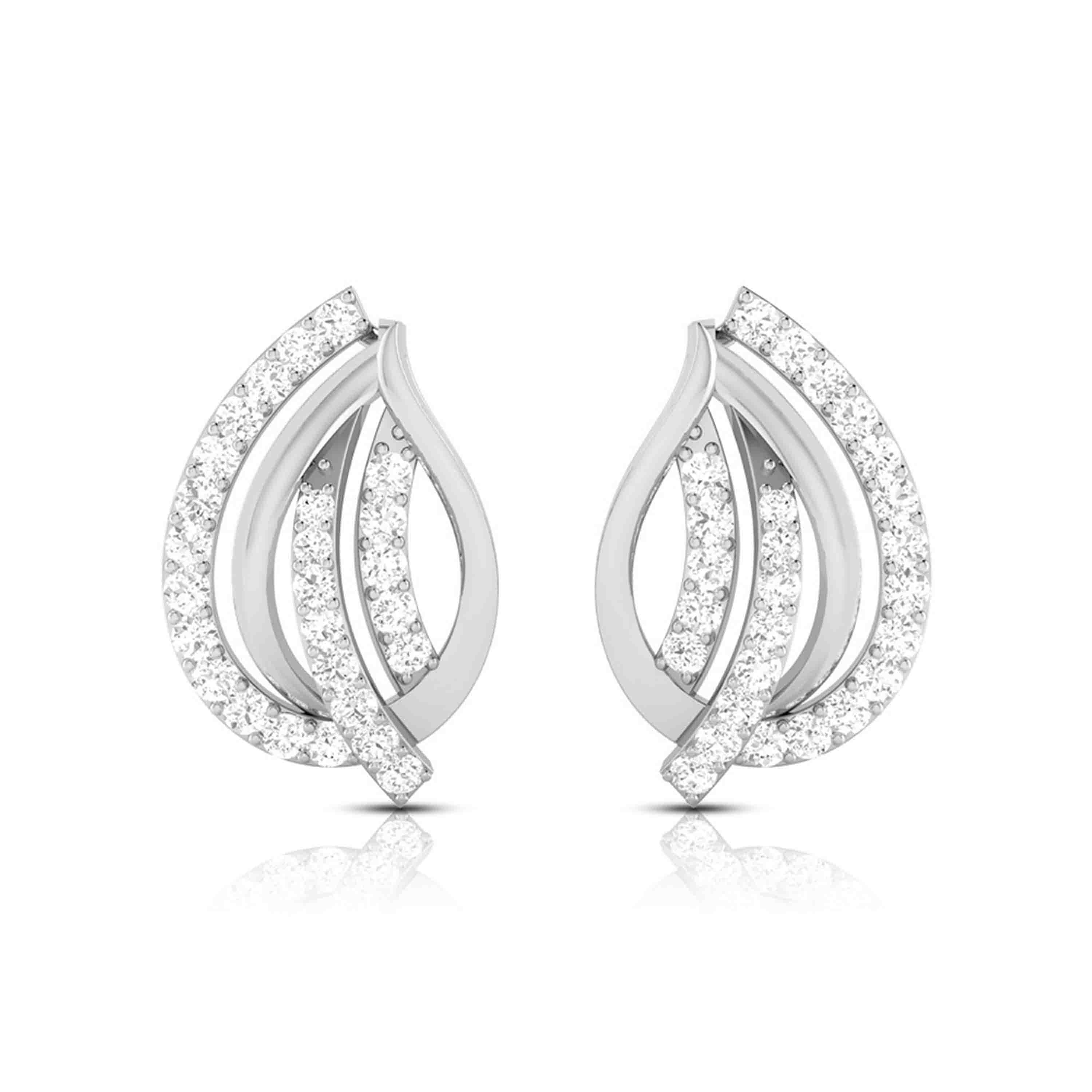 Beautiful Platinum Earrings with Diamonds for Women JL PT E ST 2103