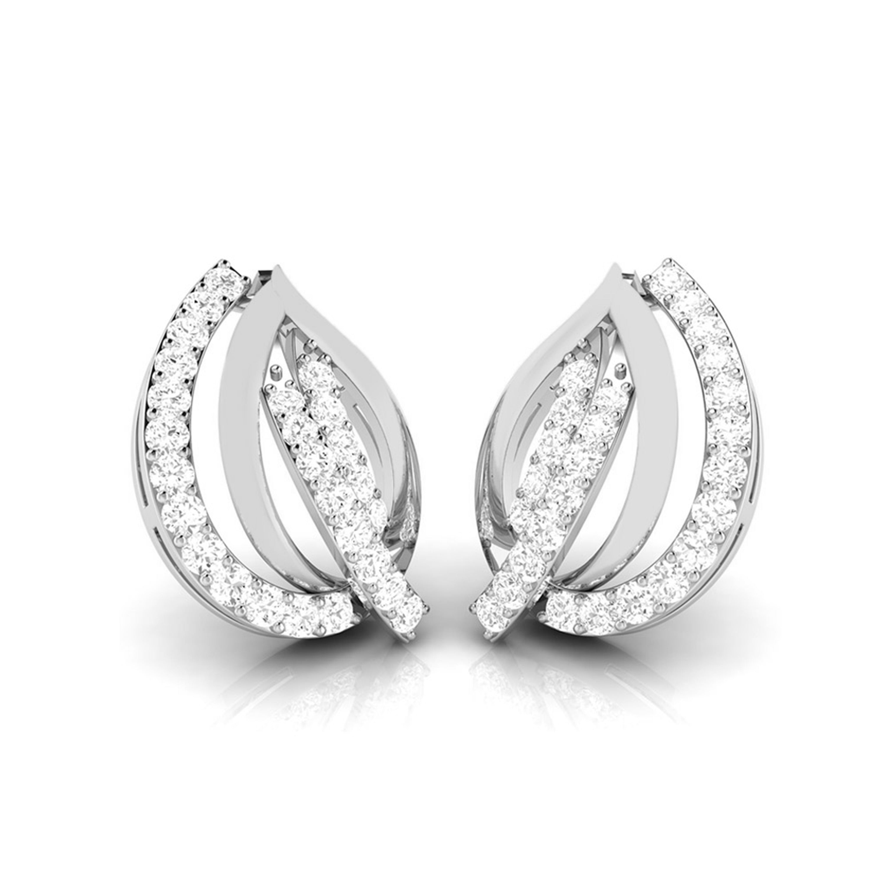 Beautiful Platinum Earrings with Diamonds for Women JL PT E ST 2103   Jewelove.US