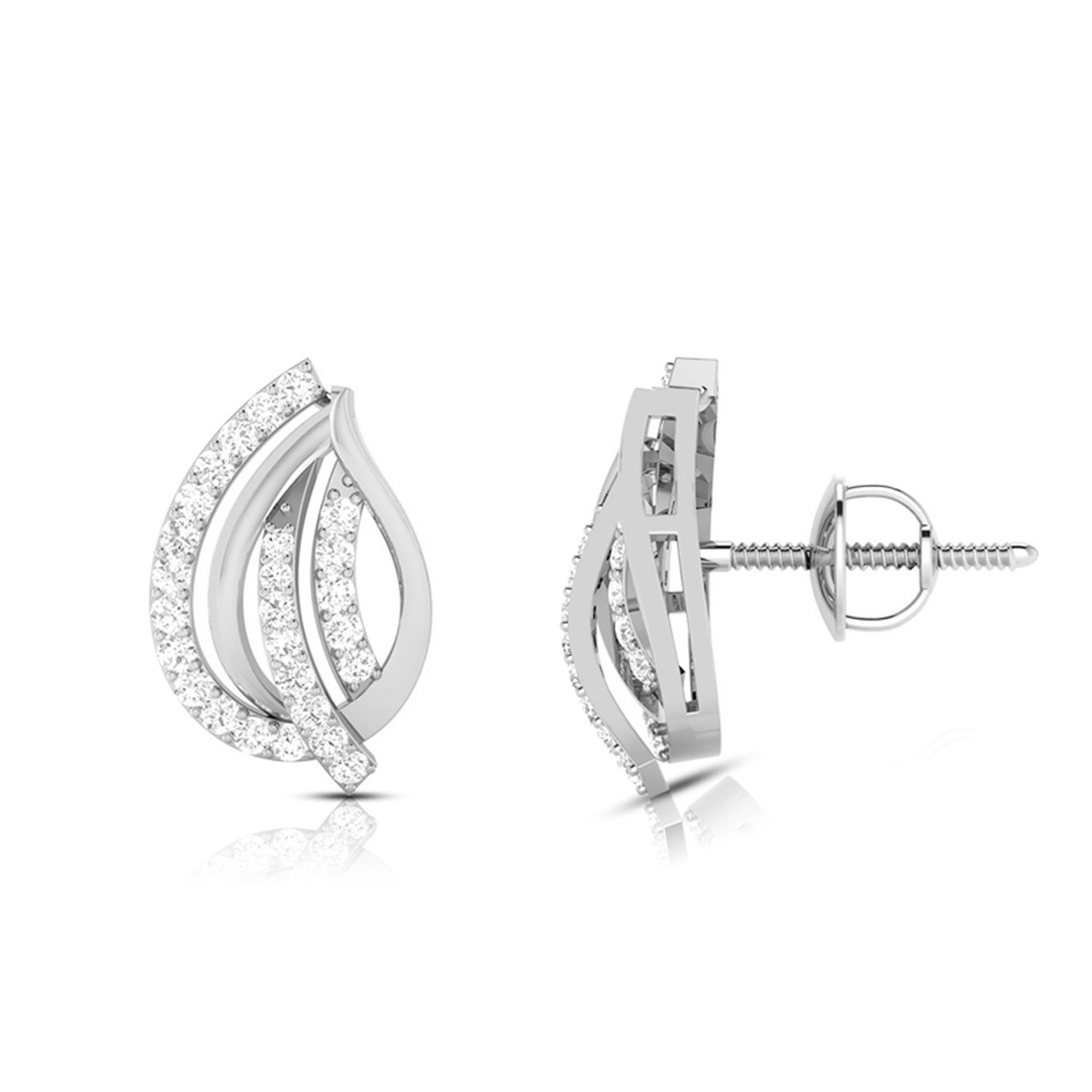 Beautiful Platinum Earrings with Diamonds for Women JL PT E ST 2103   Jewelove.US