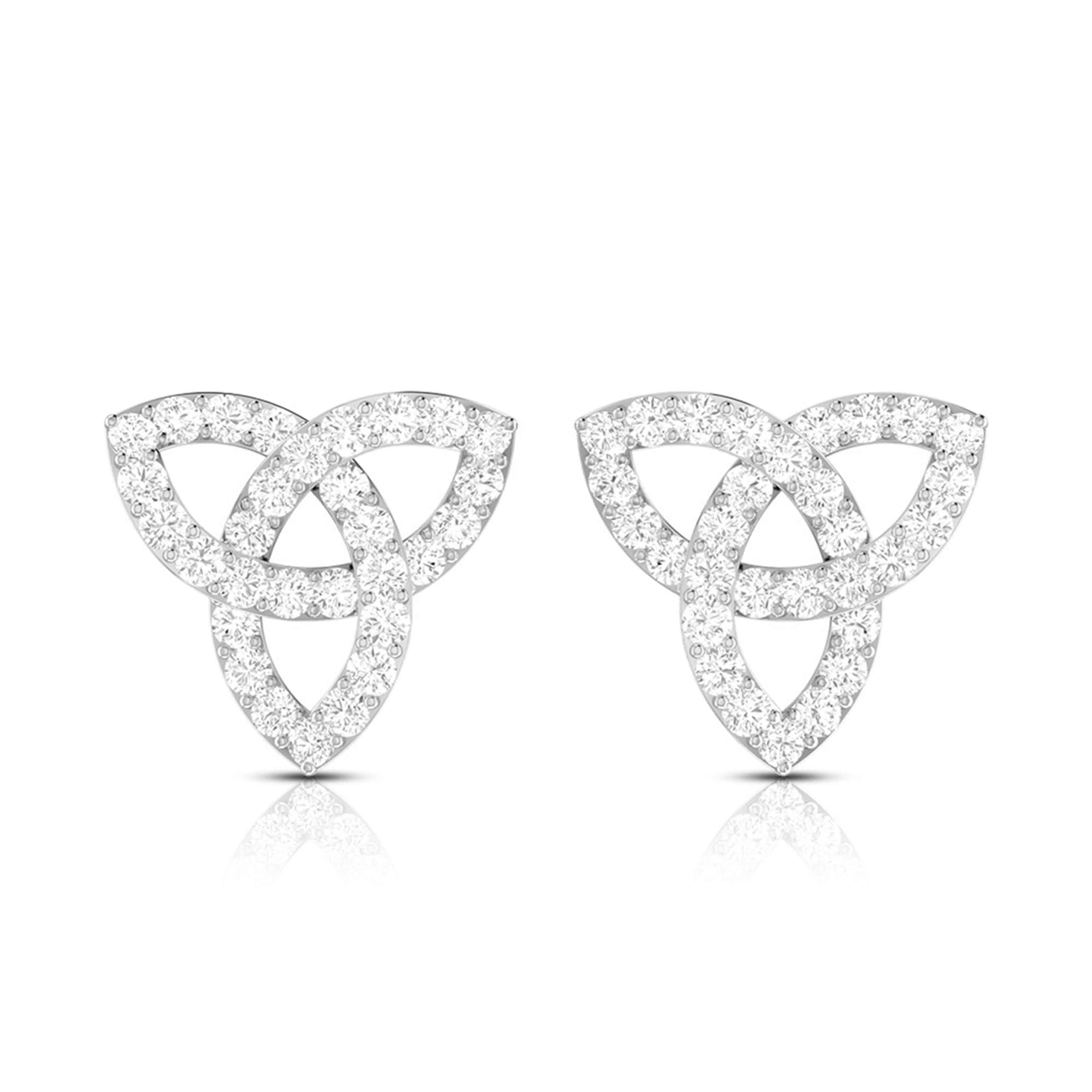 Beautiful Platinum Earrings with Diamonds for Women JL PT E ST 2104