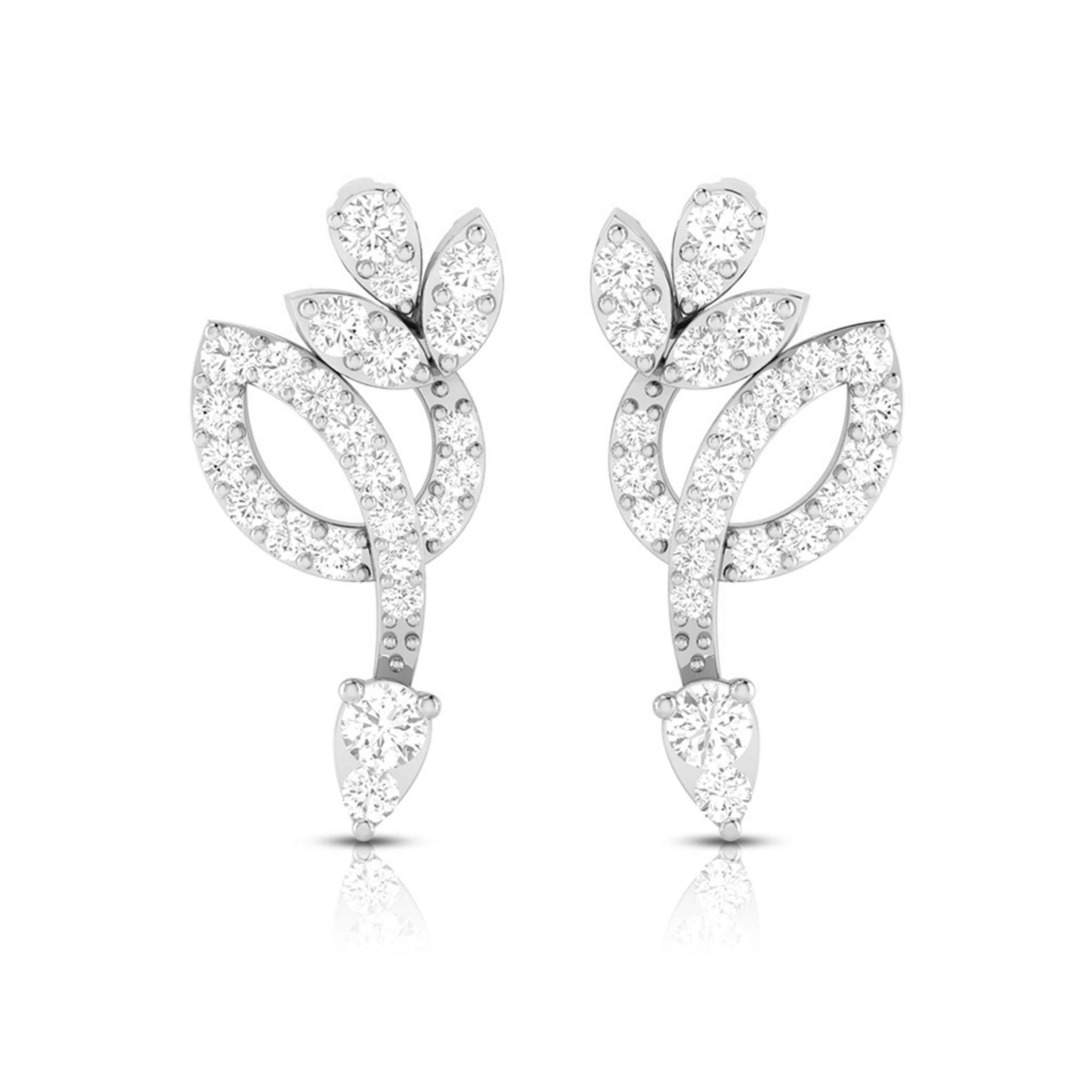 Beautiful Platinum Earrings with Diamonds for Women JL PT E ST 2105  VVS-GH Jewelove.US