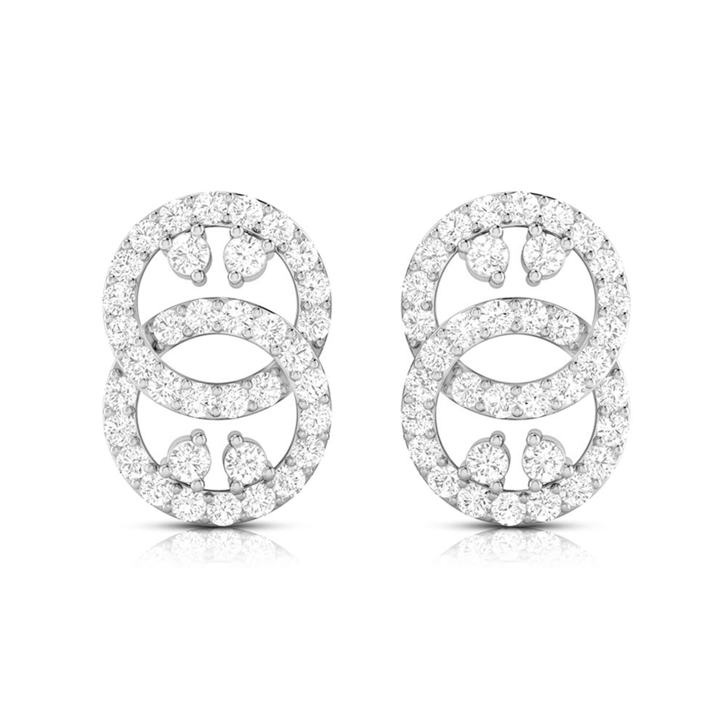 Beautiful Platinum Earrings with Diamonds for Women JL PT E ST 2106