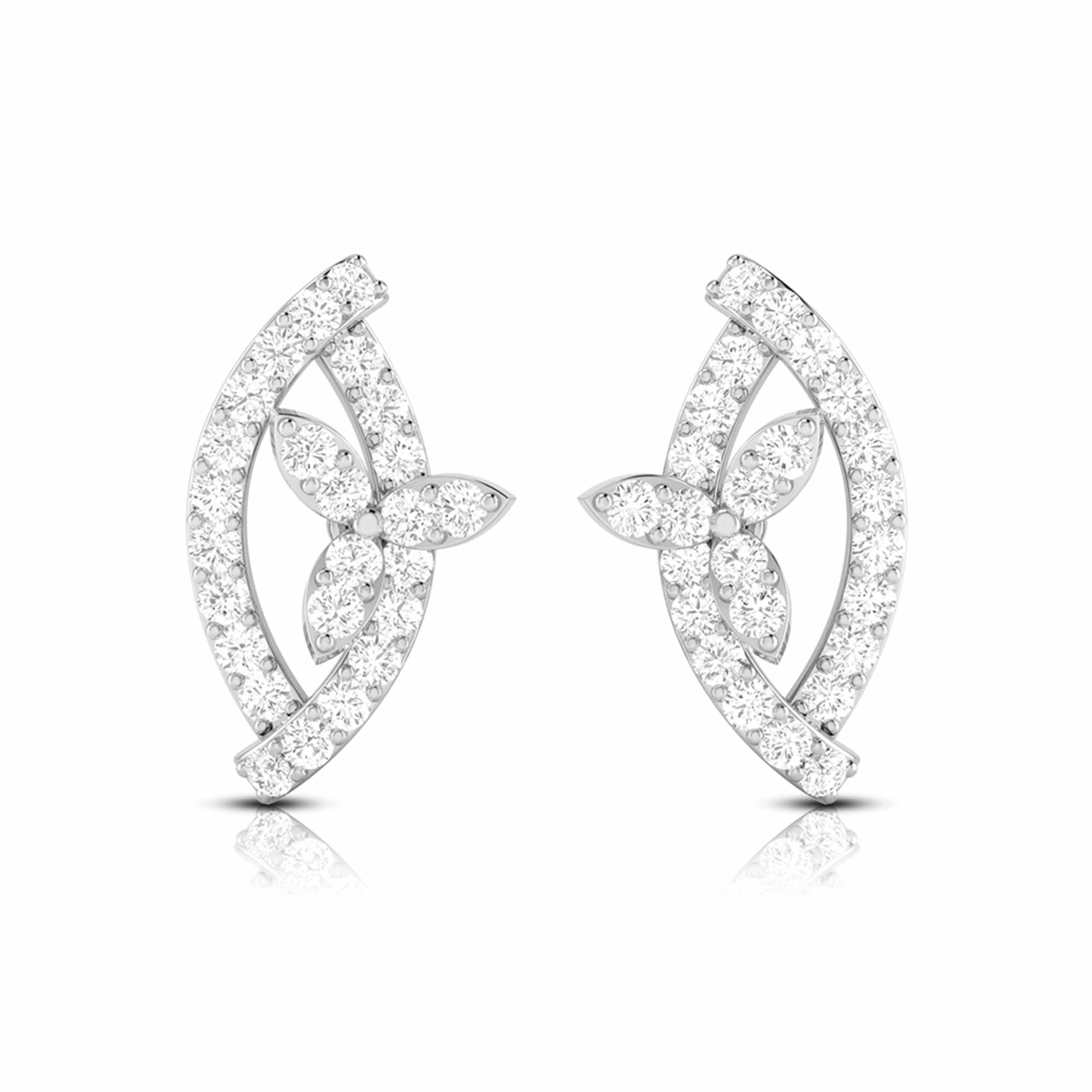 Beautiful Platinum Earrings with Diamonds for Women JL PT E ST 2107