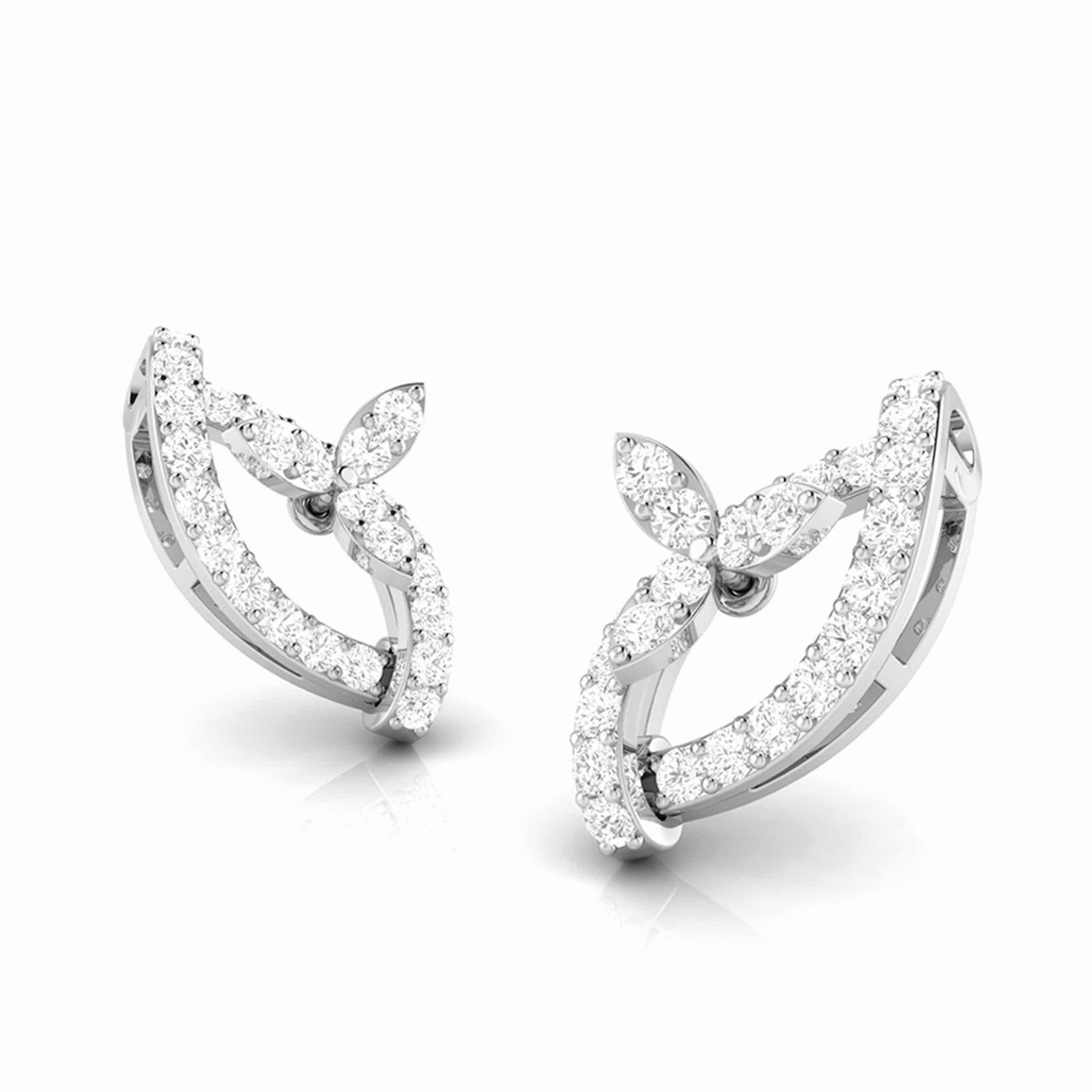 Beautiful Platinum Earrings with Diamonds for Women JL PT E ST 2107