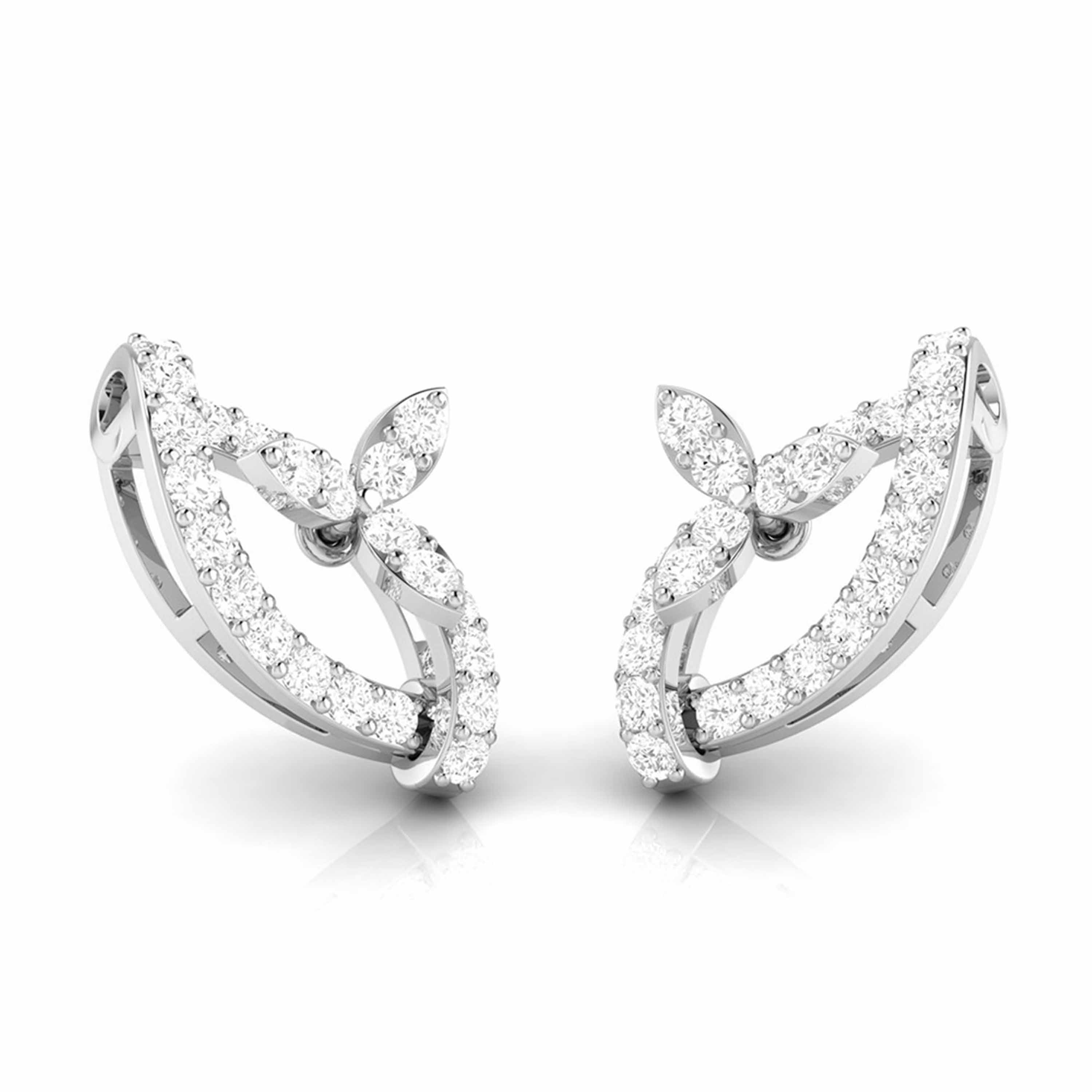 Beautiful Platinum Earrings with Diamonds for Women JL PT E ST 2107