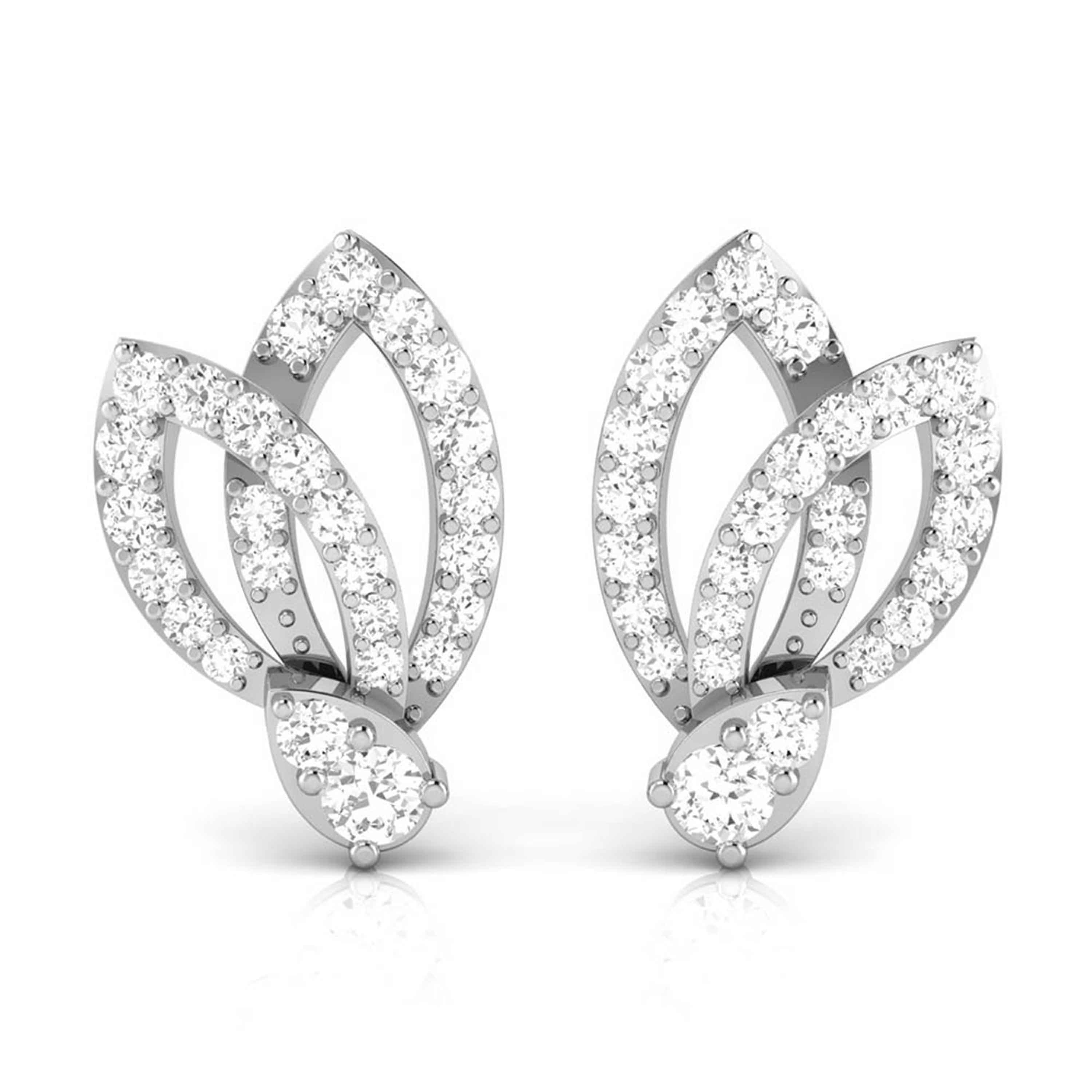 Beautiful Platinum Earrings with Diamonds JL PT E ST 2201