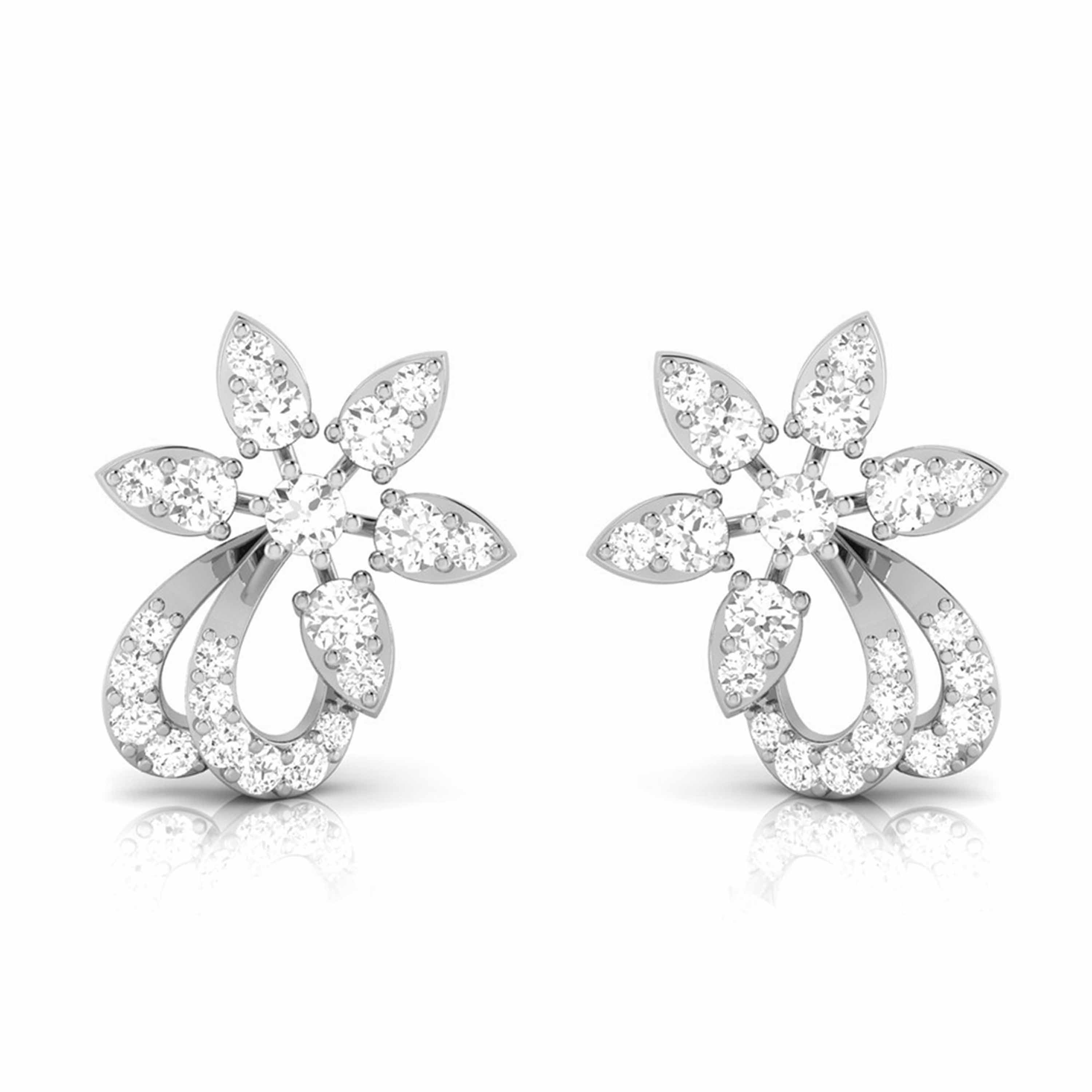 Beautiful Platinum Earrings with Diamonds JL PT E ST 2202   Jewelove.US