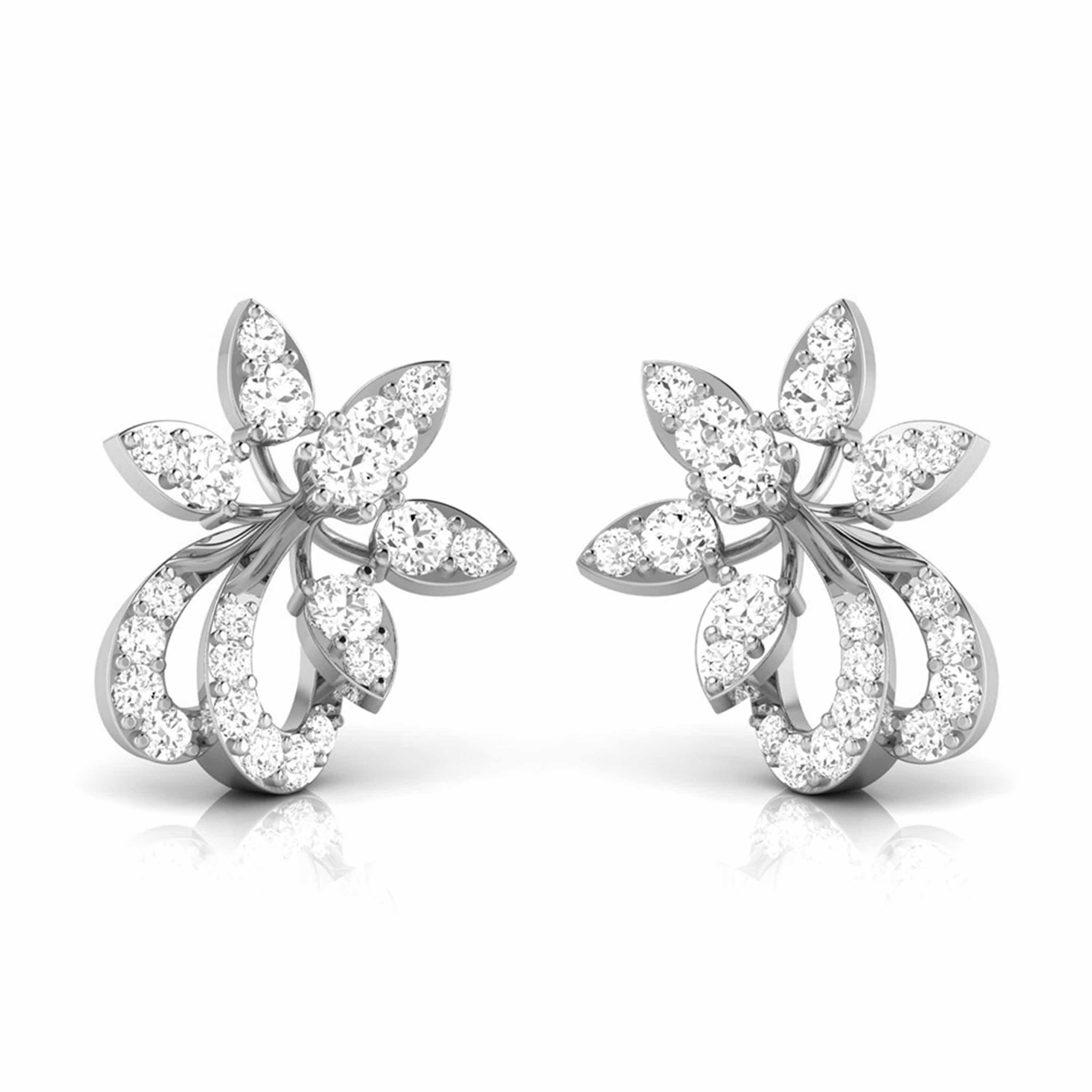 Beautiful Platinum Earrings with Diamonds JL PT E ST 2202