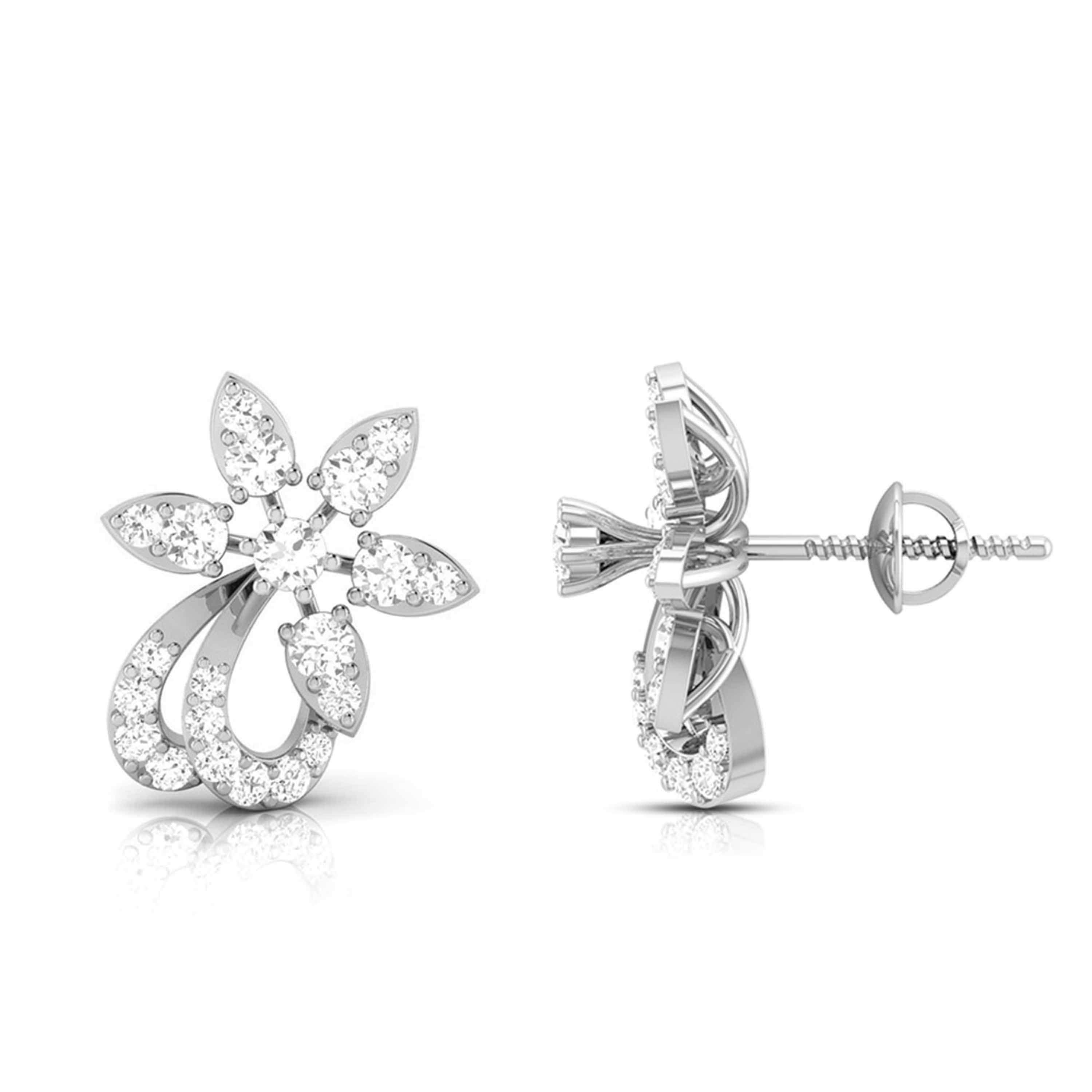 Beautiful Platinum Earrings with Diamonds JL PT E ST 2202   Jewelove.US