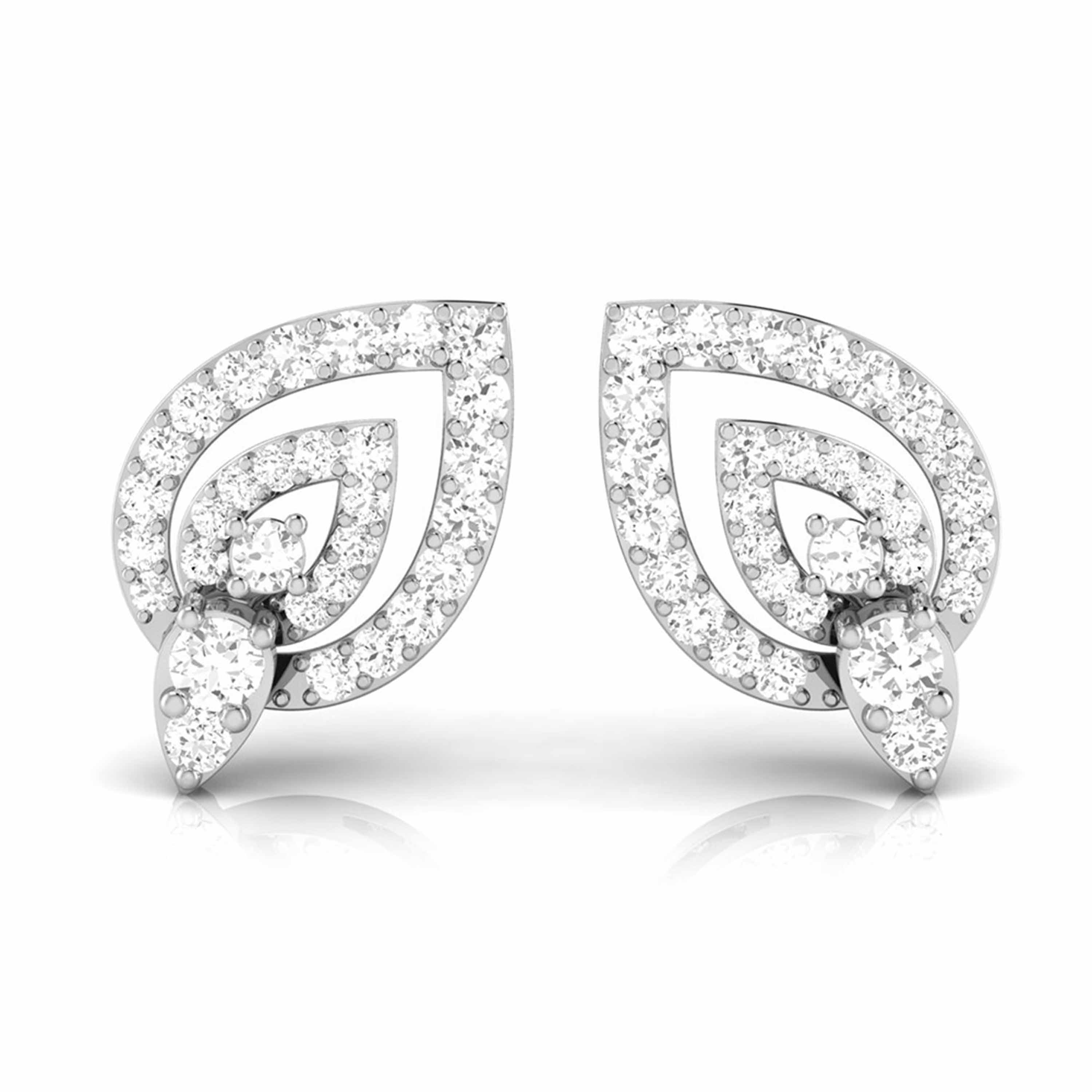 Beautiful Platinum Earrings with Diamonds JL PT E ST 2204