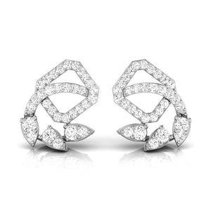 Beautiful Platinum Earrings with Diamonds JL PT E ST 2205
