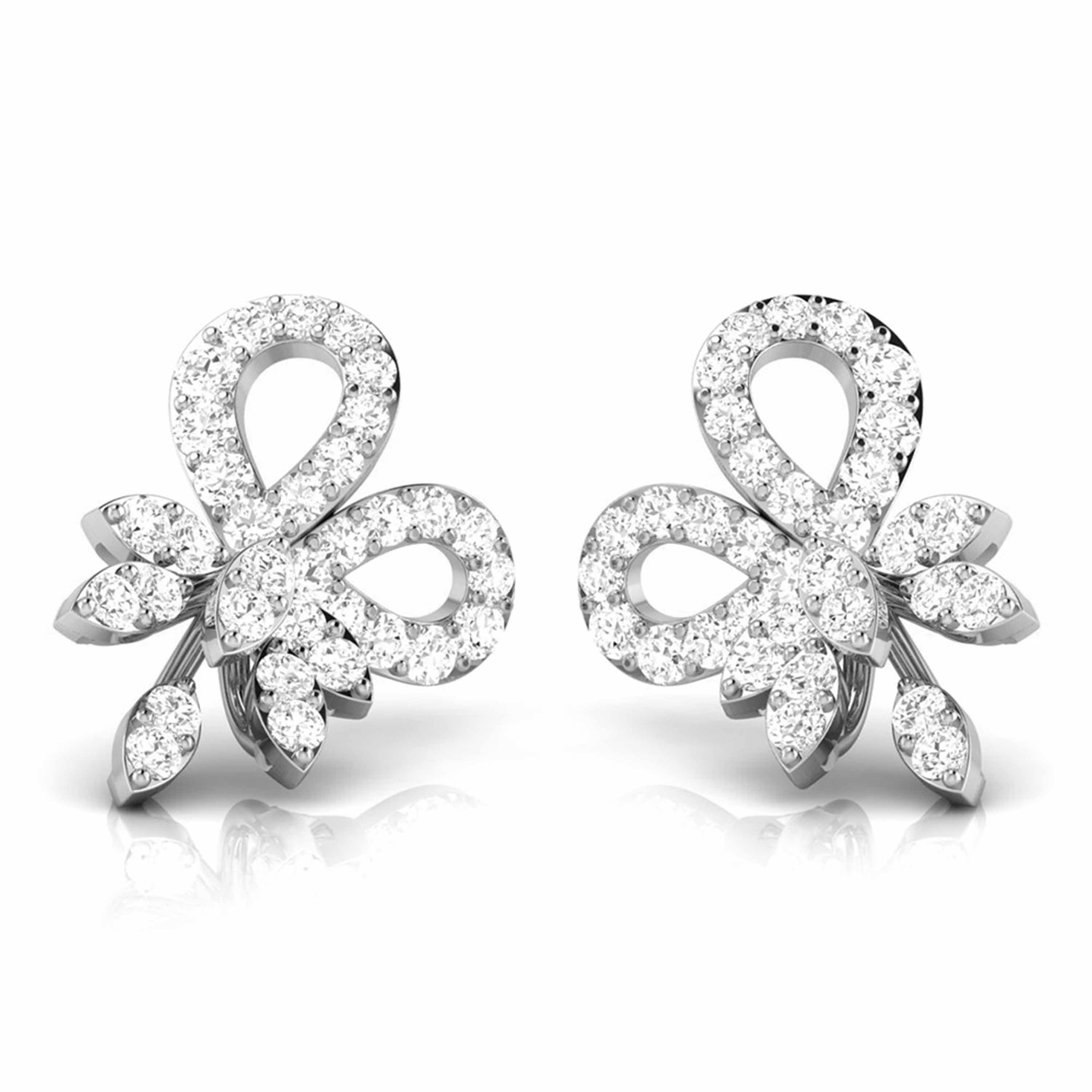 Beautiful Platinum Earrings with Diamonds JL PT E ST 2206