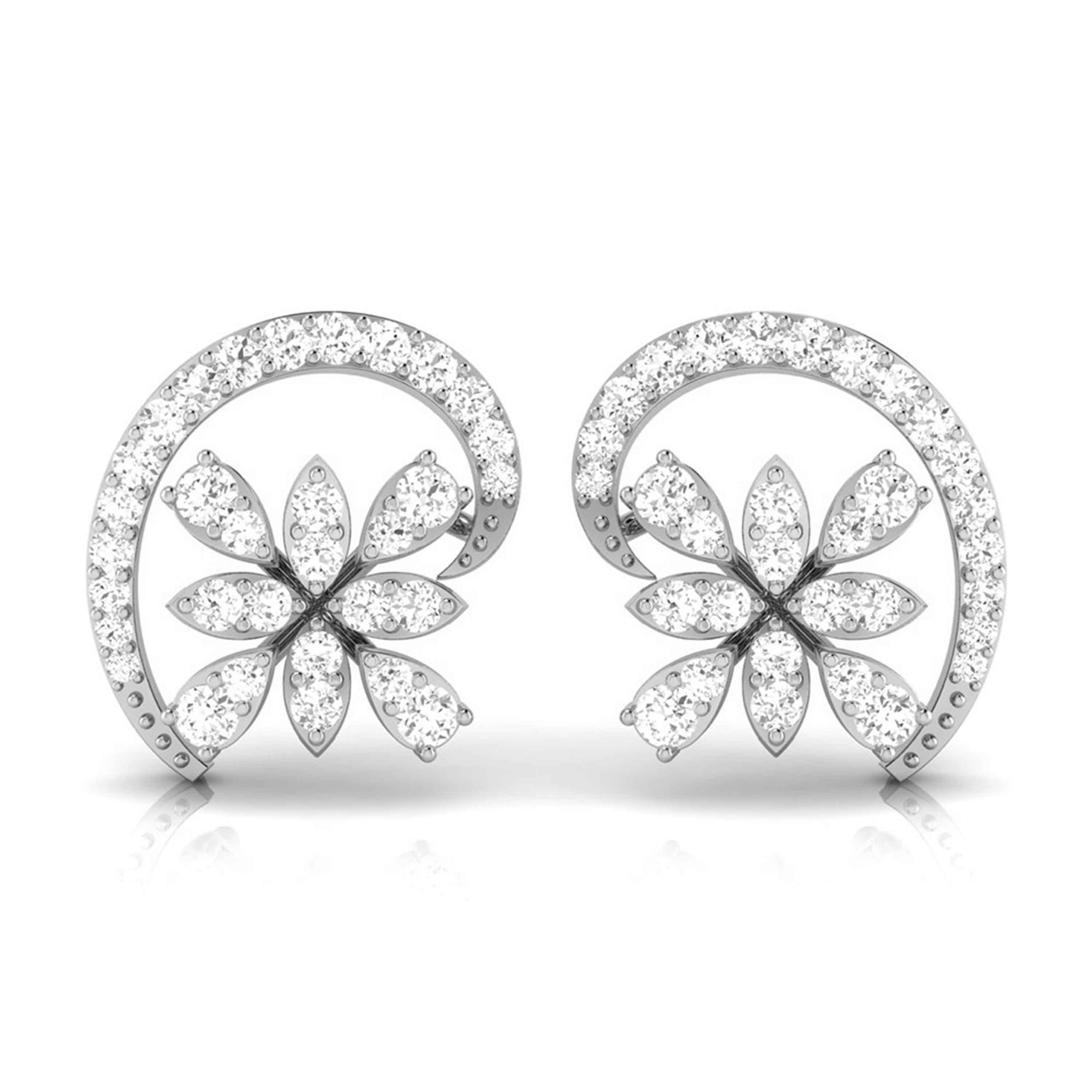 Beautiful Platinum Earrings with Diamonds JL PT E ST 2207