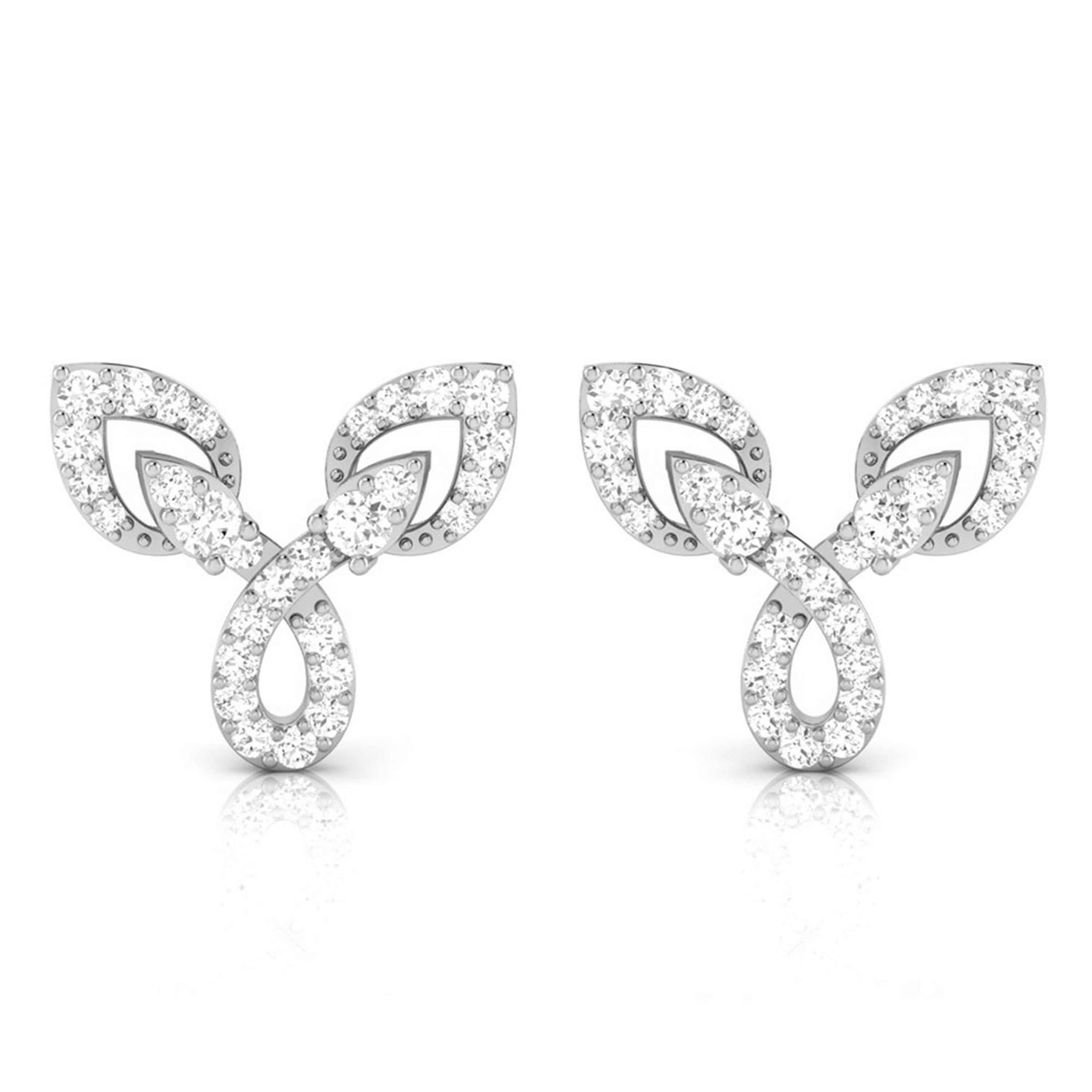 Beautiful Platinum Earrings with Diamonds JL PT E ST 2208