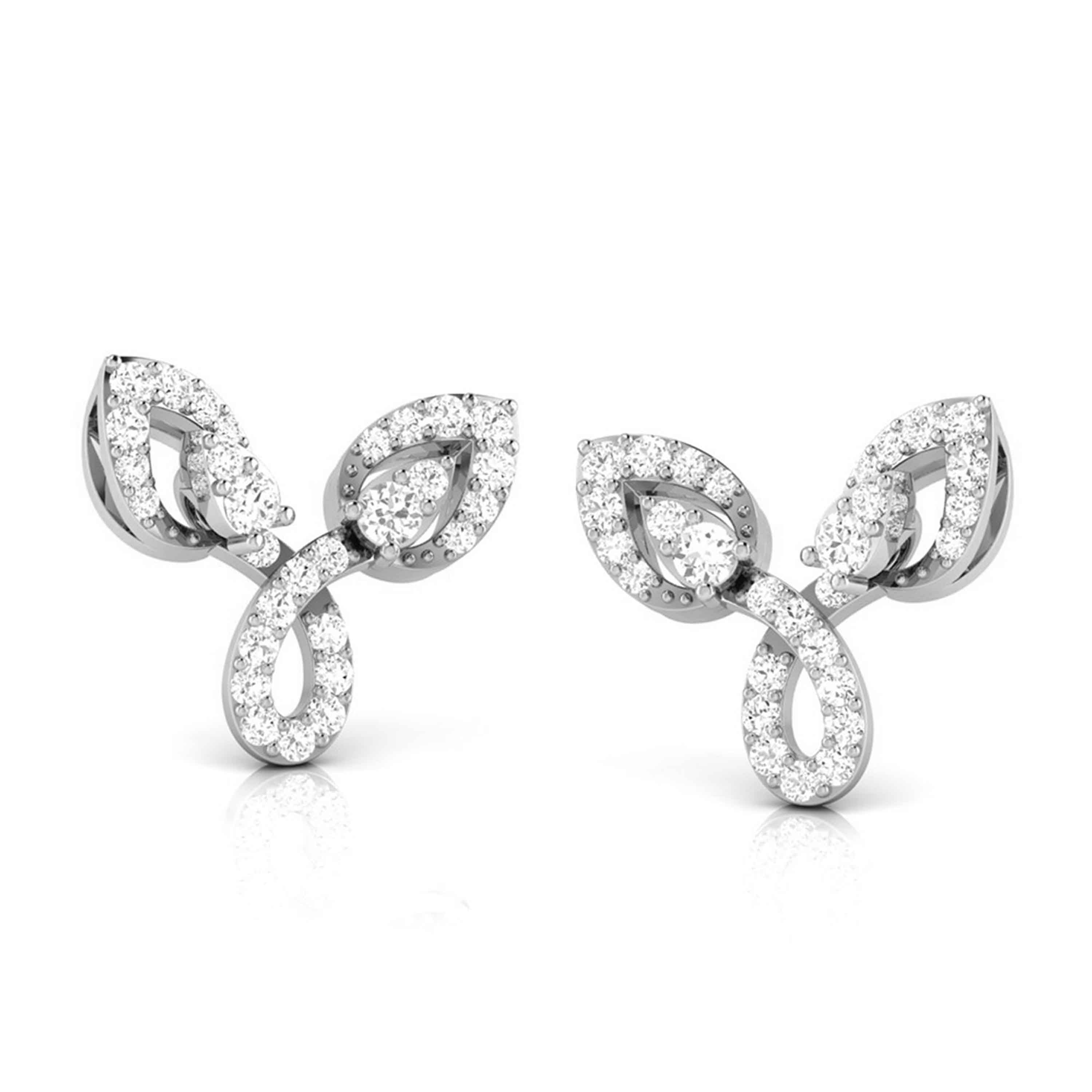 Beautiful Platinum Earrings with Diamonds JL PT E ST 2208