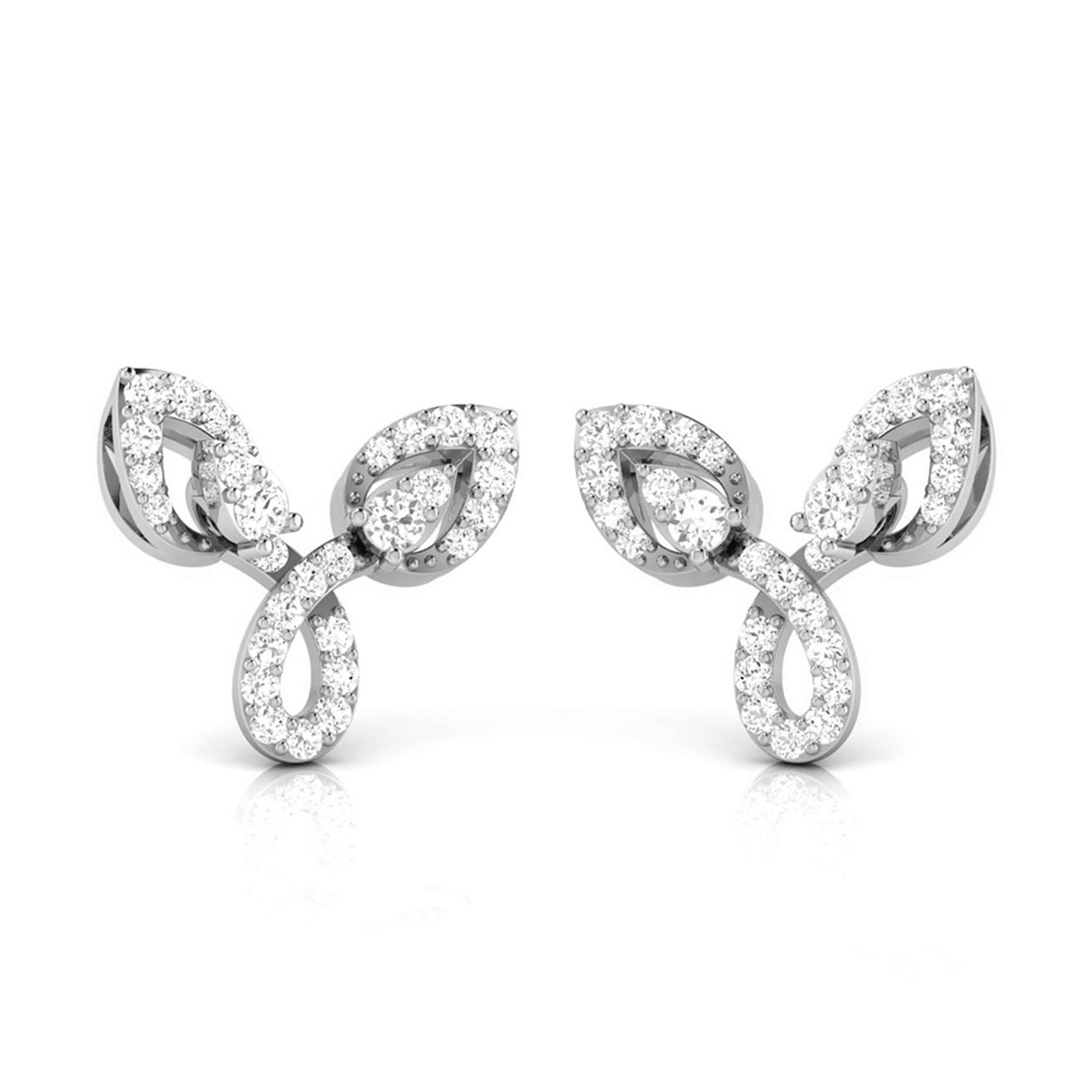 Beautiful Platinum Earrings with Diamonds JL PT E ST 2208