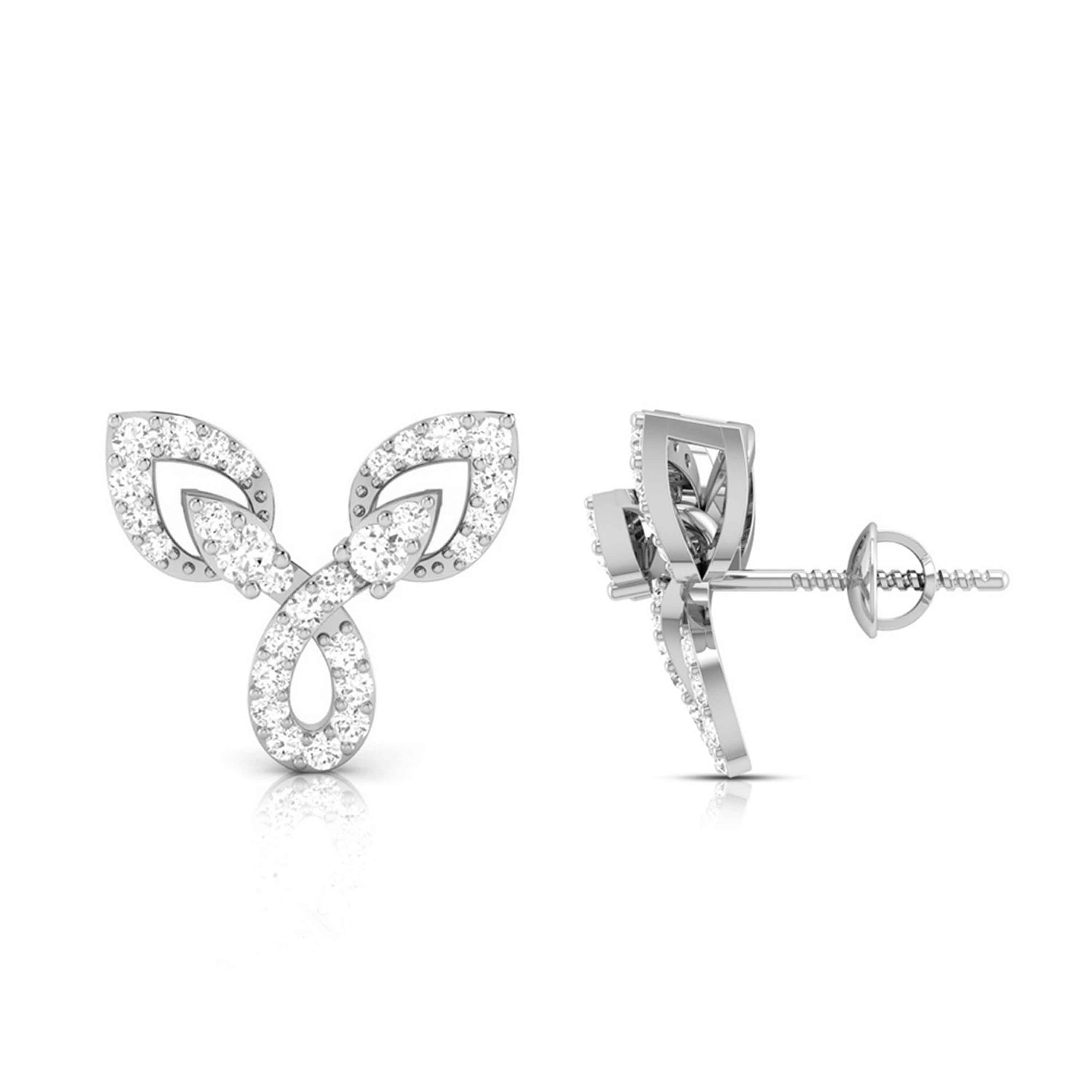 Beautiful Platinum Earrings with Diamonds JL PT E ST 2208