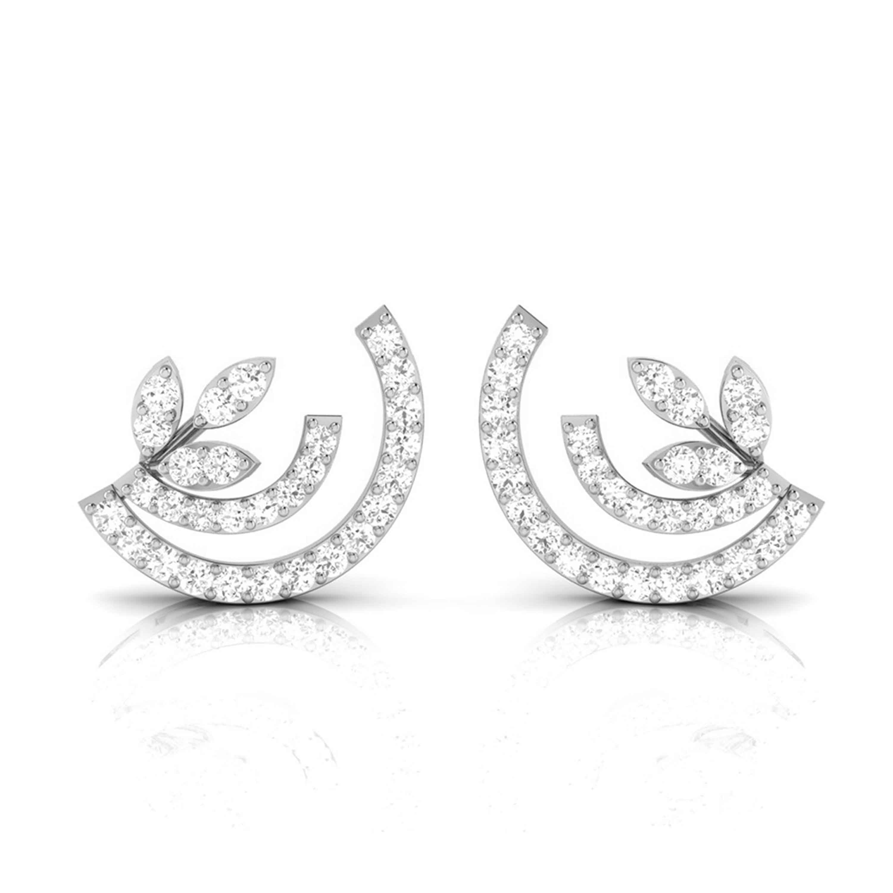 Beautiful Platinum Earrings with Diamonds JL PT E ST 2209