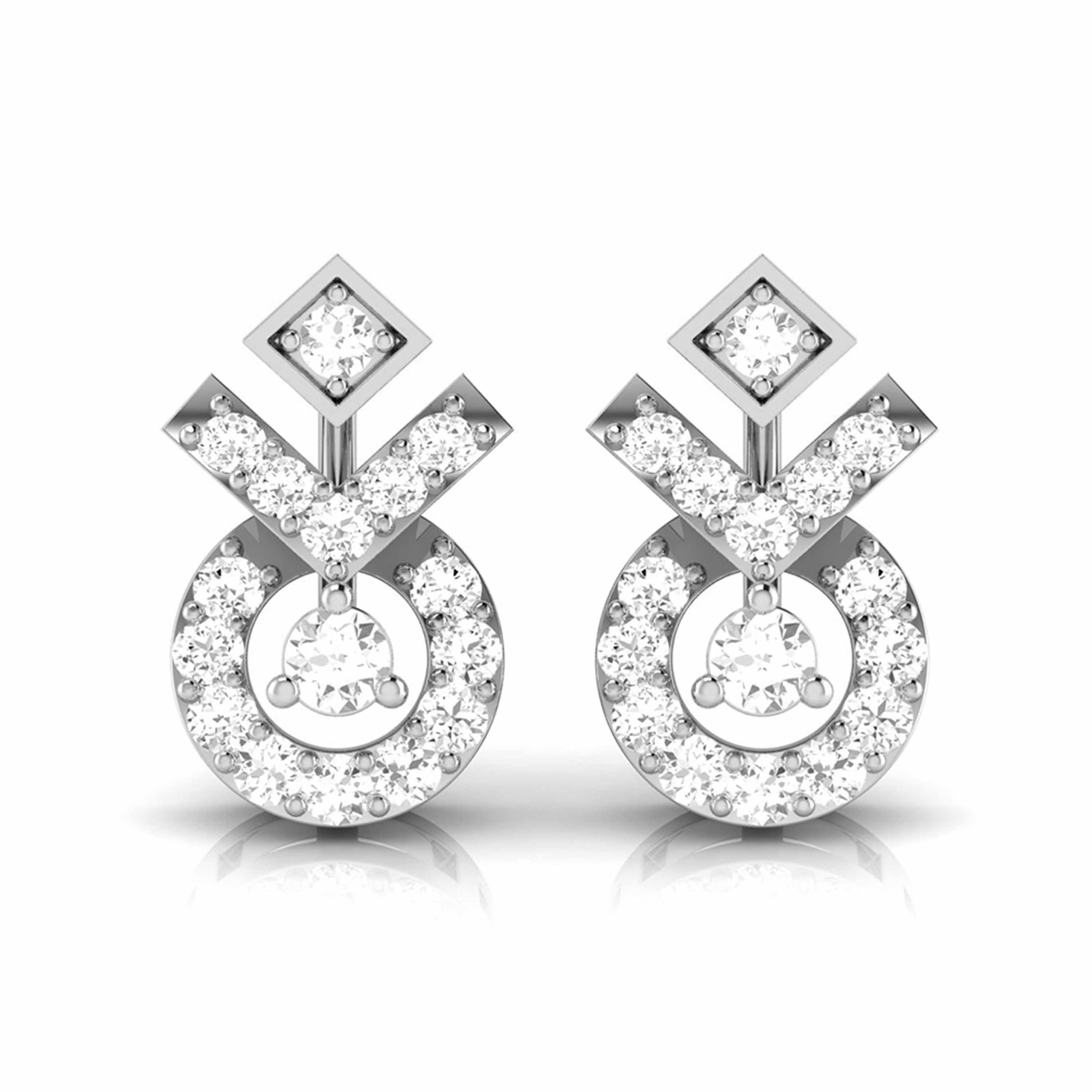Platinum Earrings with Diamonds JL PT E ST 2210
