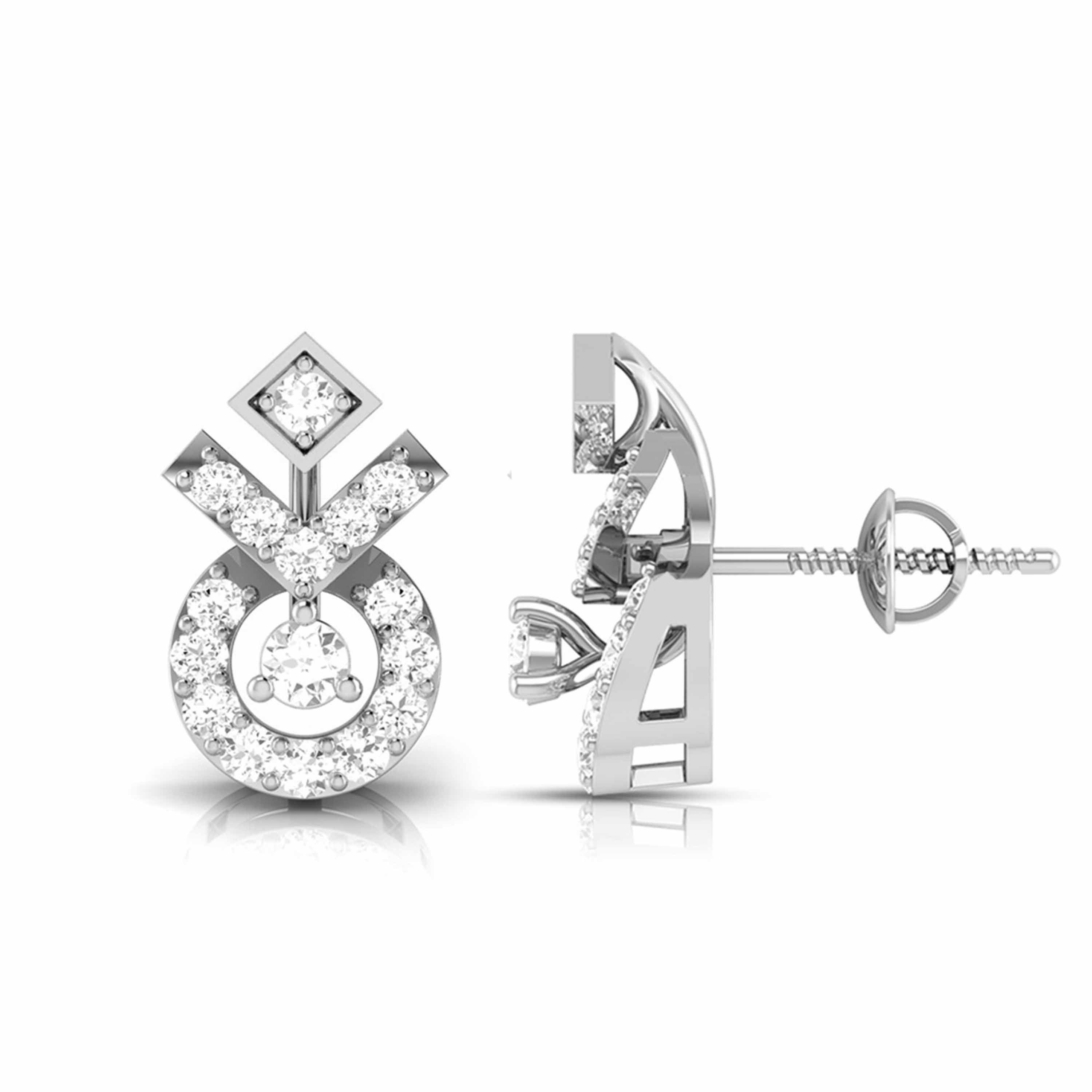 Platinum Earrings with Diamonds JL PT E ST 2210