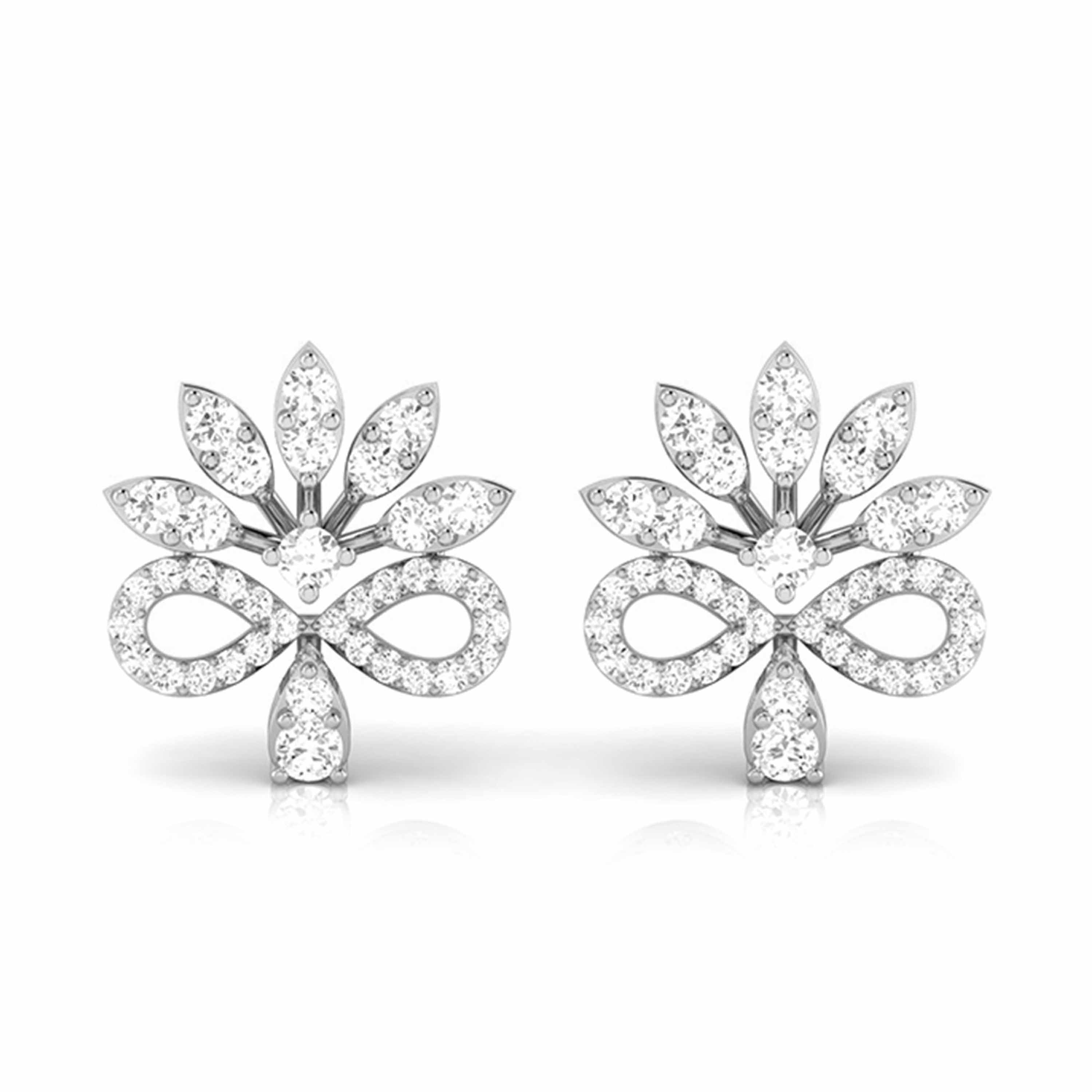 Beautiful Platinum Earrings with Diamonds JL PT E ST 2211