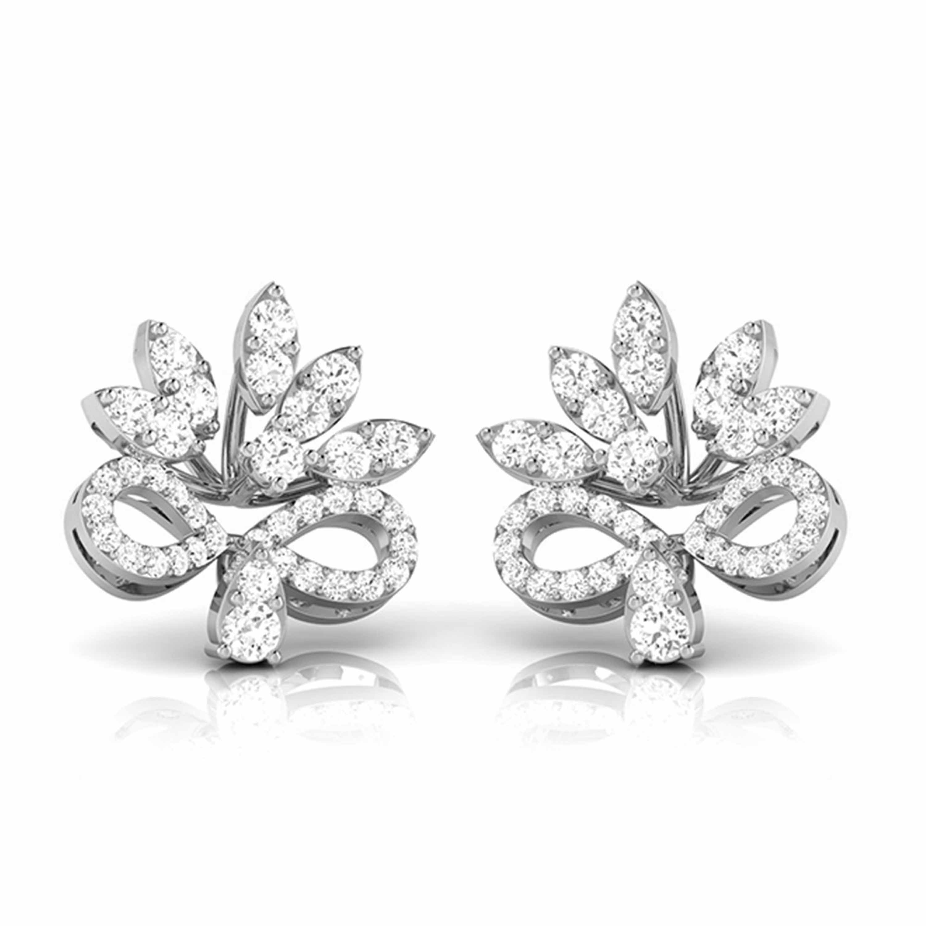 Beautiful Platinum Earrings with Diamonds JL PT E ST 2211
