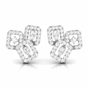Beautiful Platinum Earrings with Diamonds JL PT E ST 2212