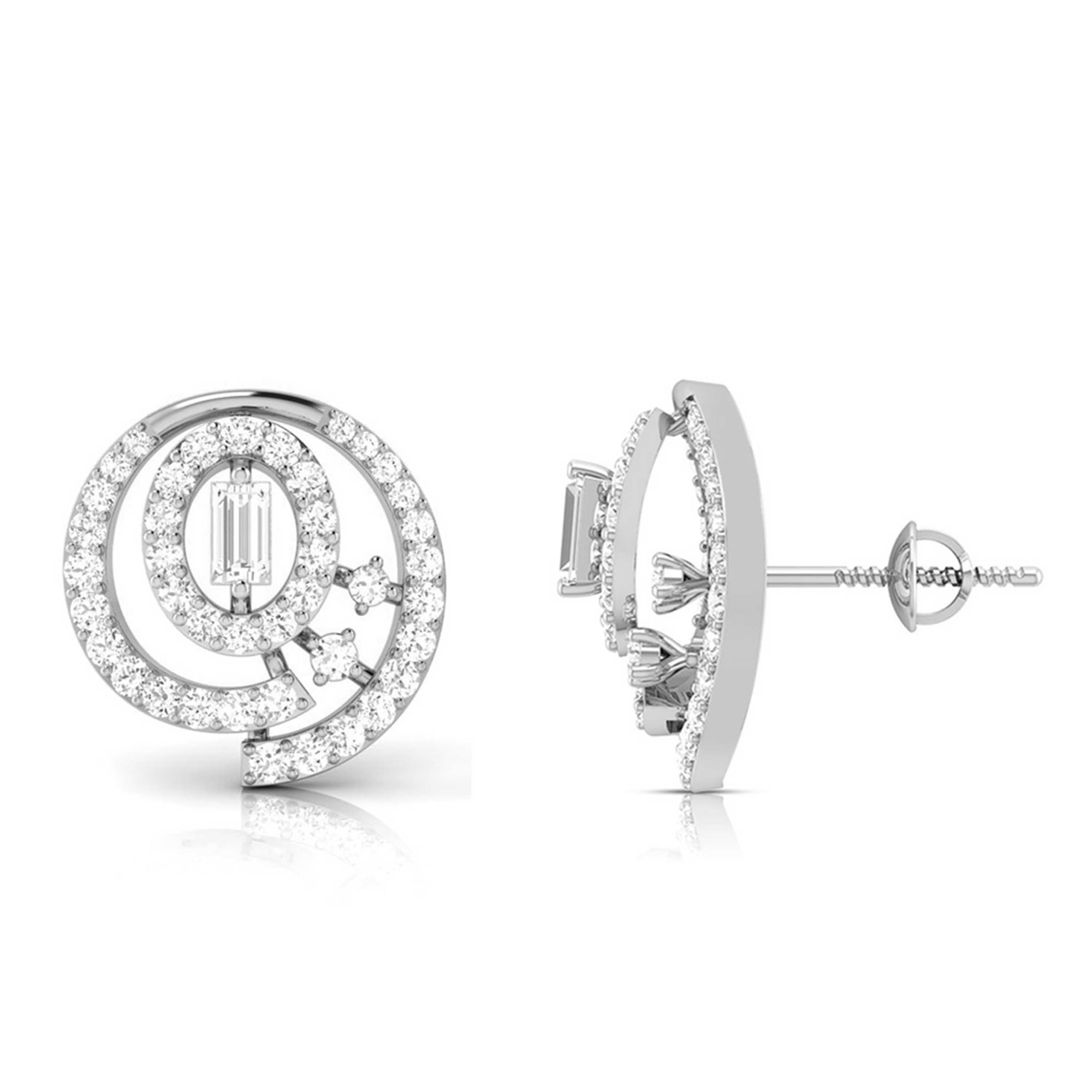 Platinum Earrings with Diamonds JL PT E ST 2213