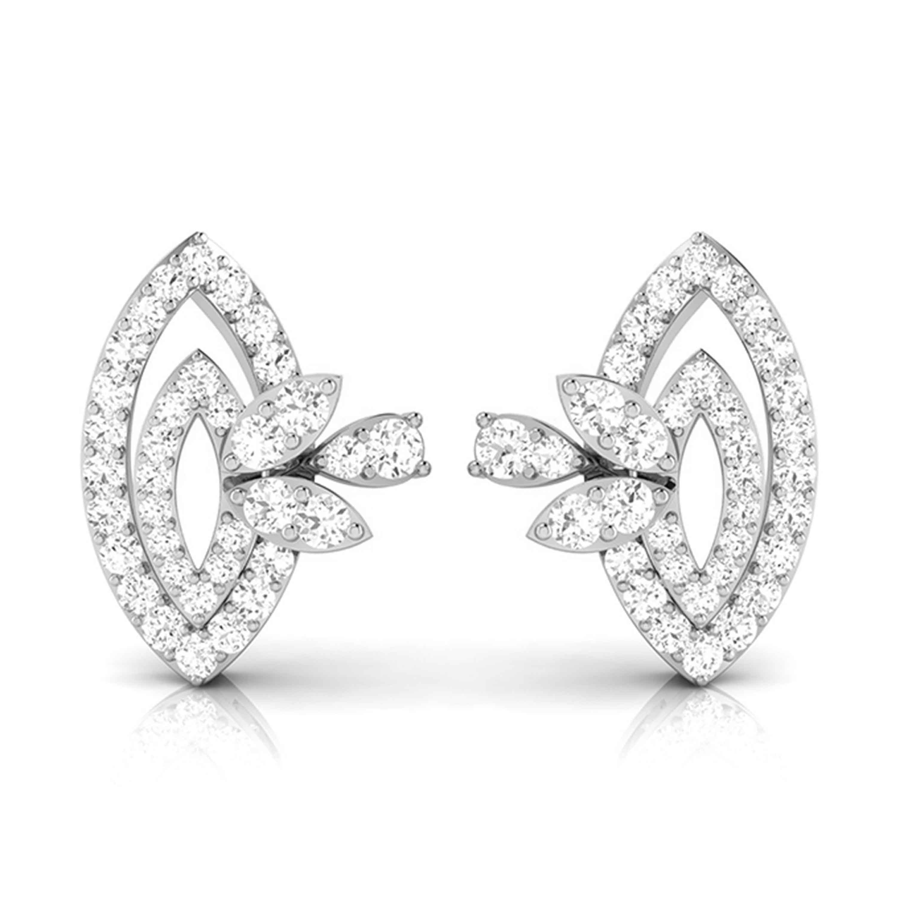Platinum Earrings with Diamonds JL PT E ST 2215