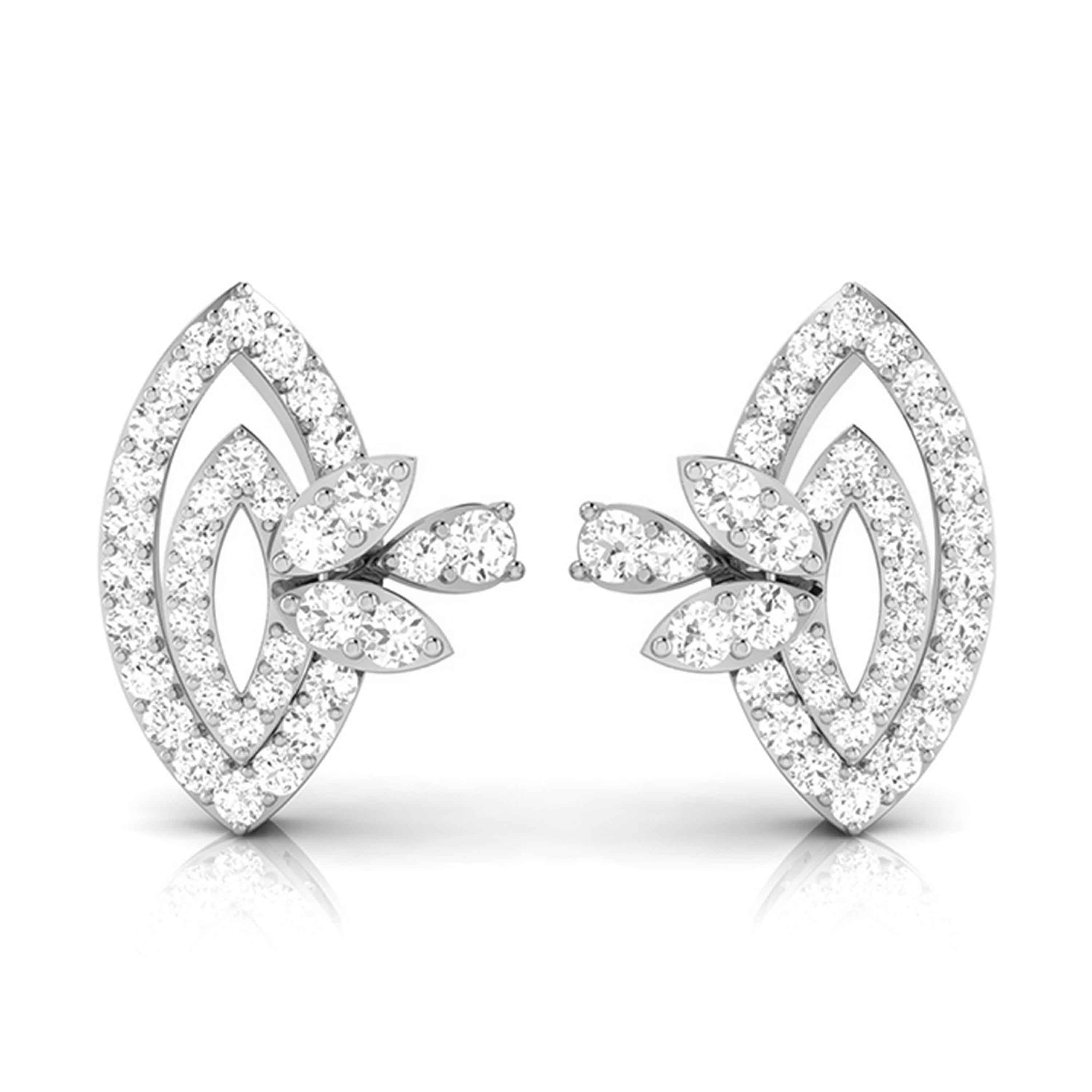 Platinum Earrings with Diamonds JL PT E ST 2215