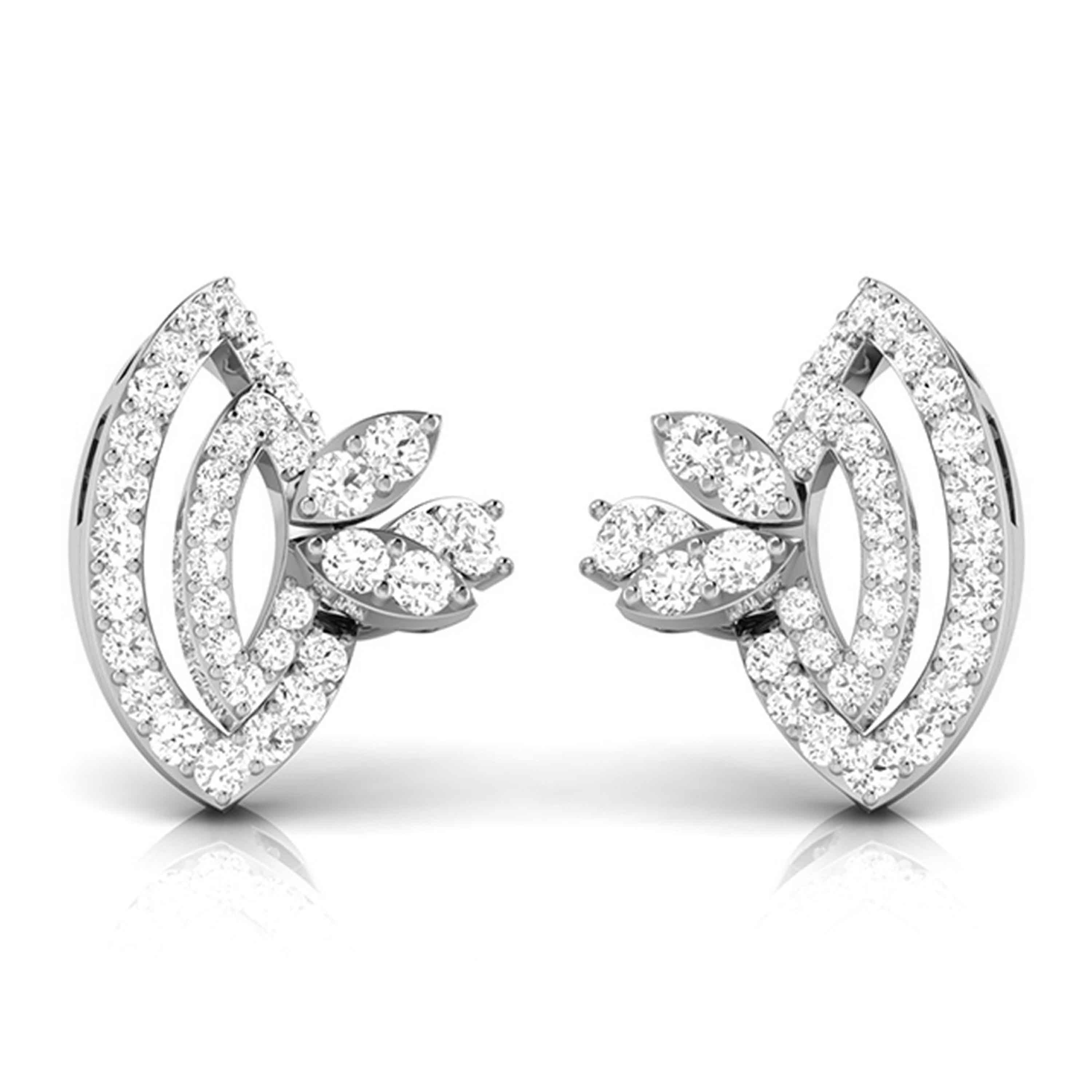 Platinum Earrings with Diamonds JL PT E ST 2215