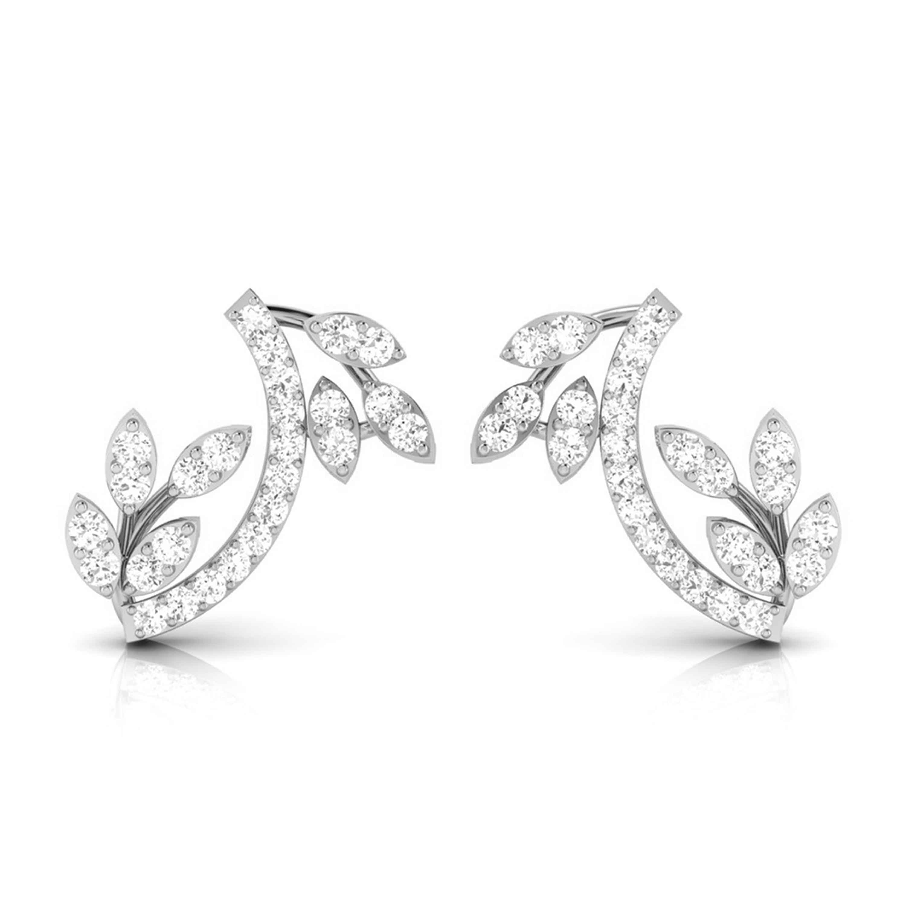 Platinum Earrings with Diamonds JL PT E ST 2216