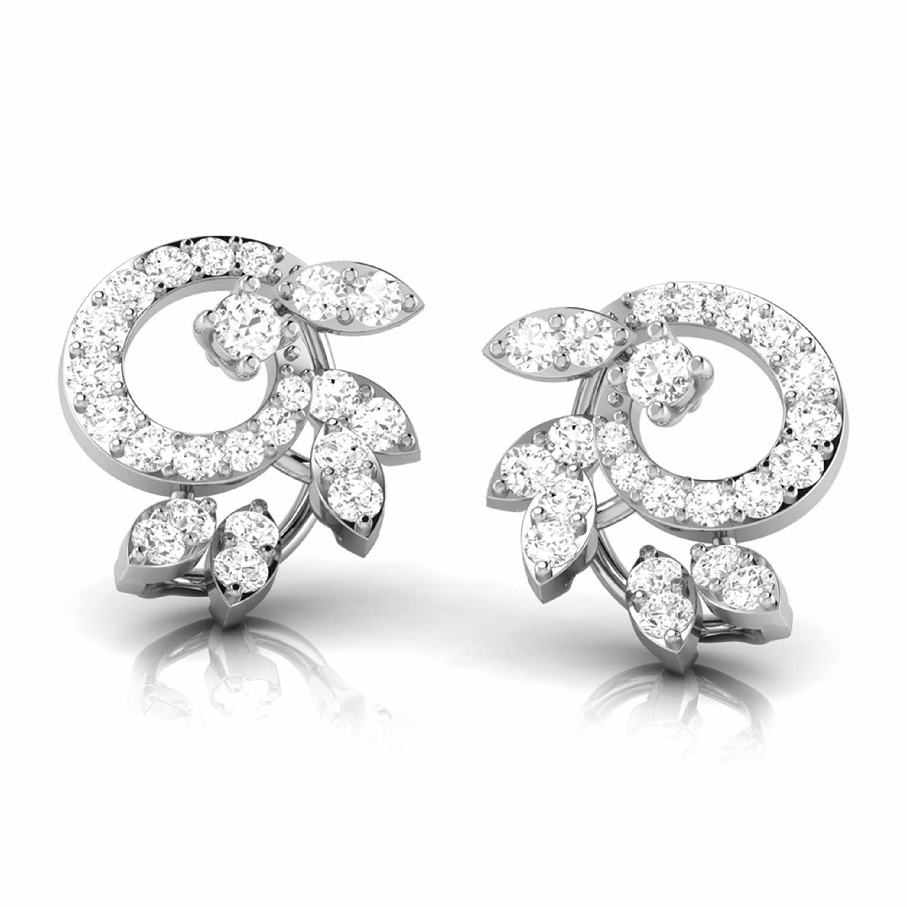 Platinum Earrings with Diamonds JL PT E ST 2217