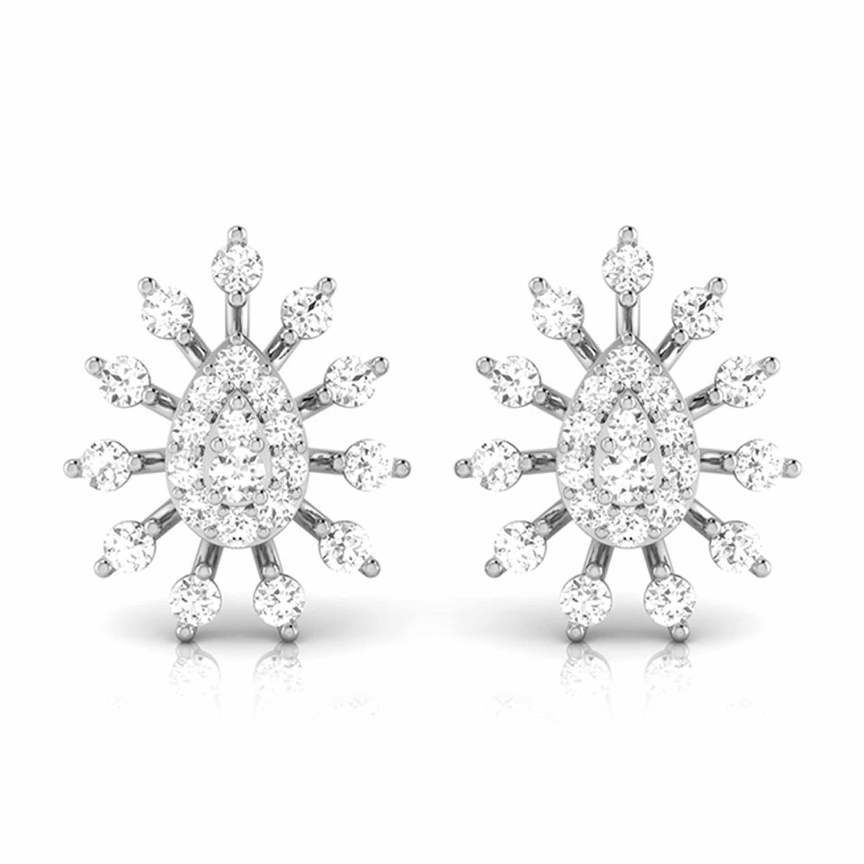 Beautiful Platinum Earrings with Diamonds JL PT E ST 2219  VVS-GH Jewelove.US