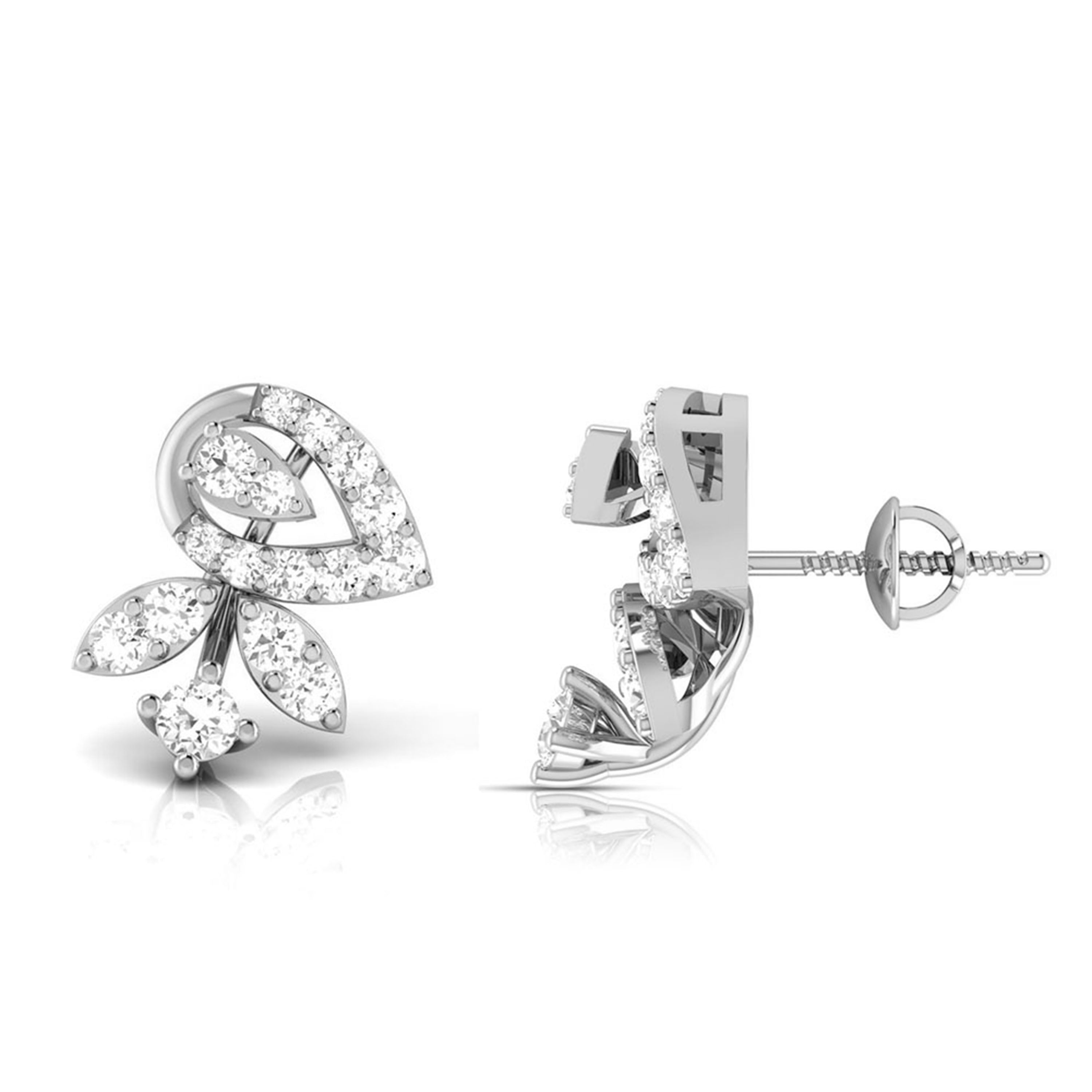 Platinum Earrings with Diamonds JL PT E ST 2220