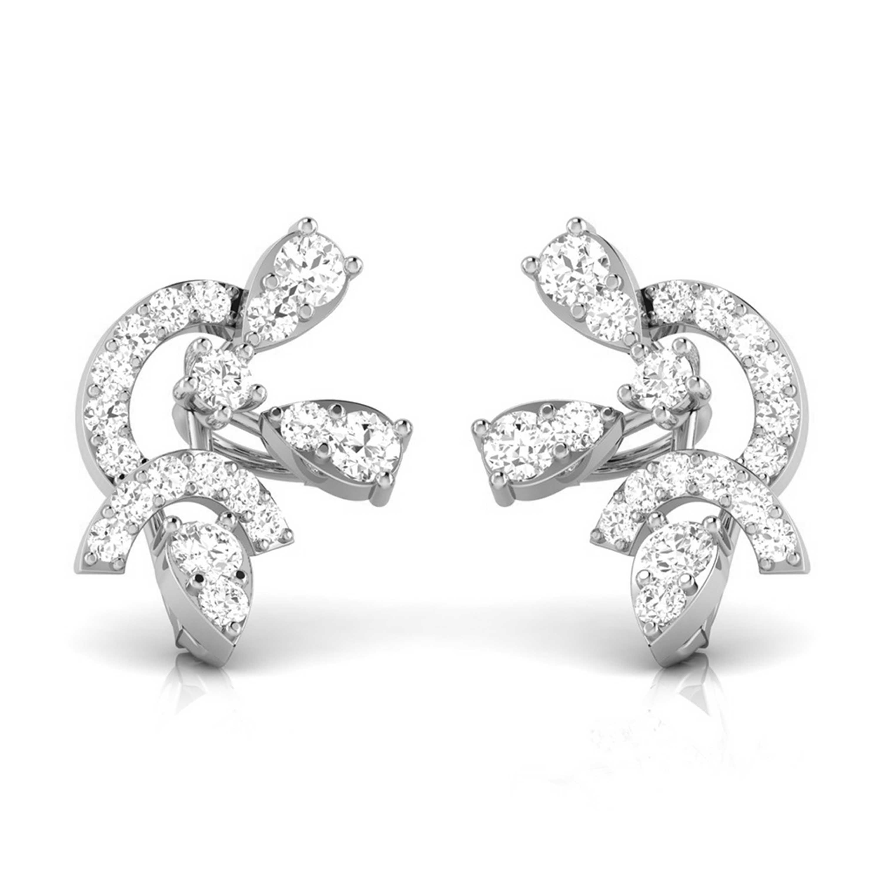 Platinum Earrings with Diamonds JL PT E ST 2223