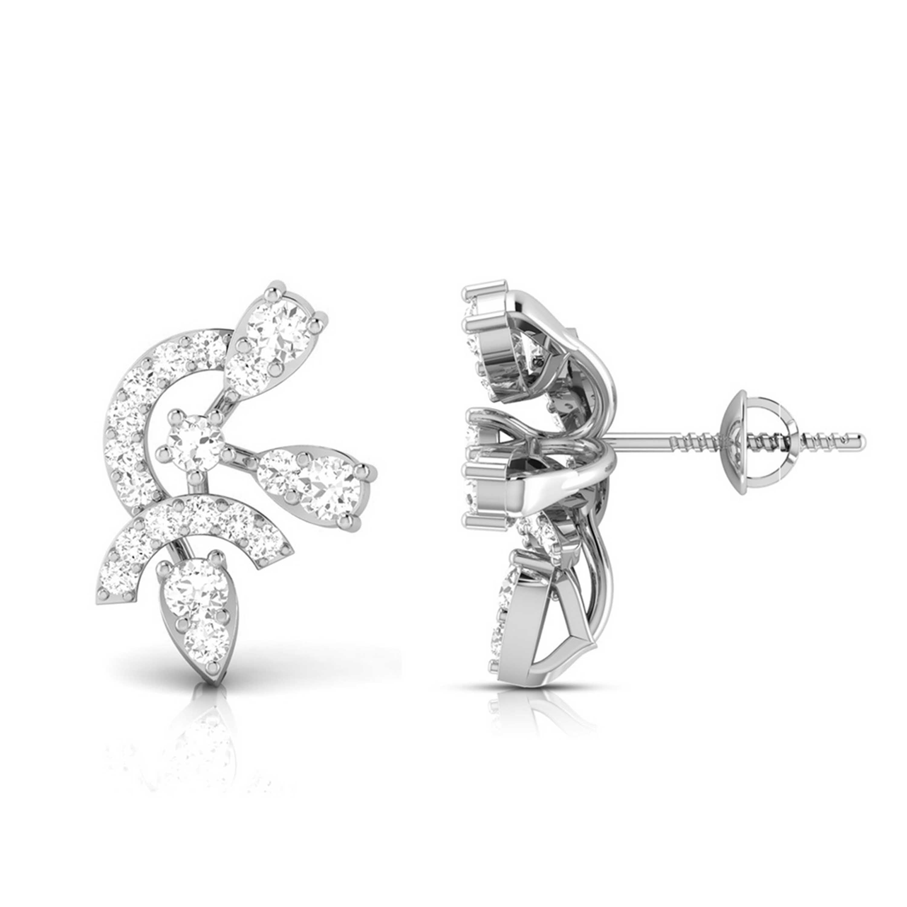 Platinum Earrings with Diamonds JL PT E ST 2223
