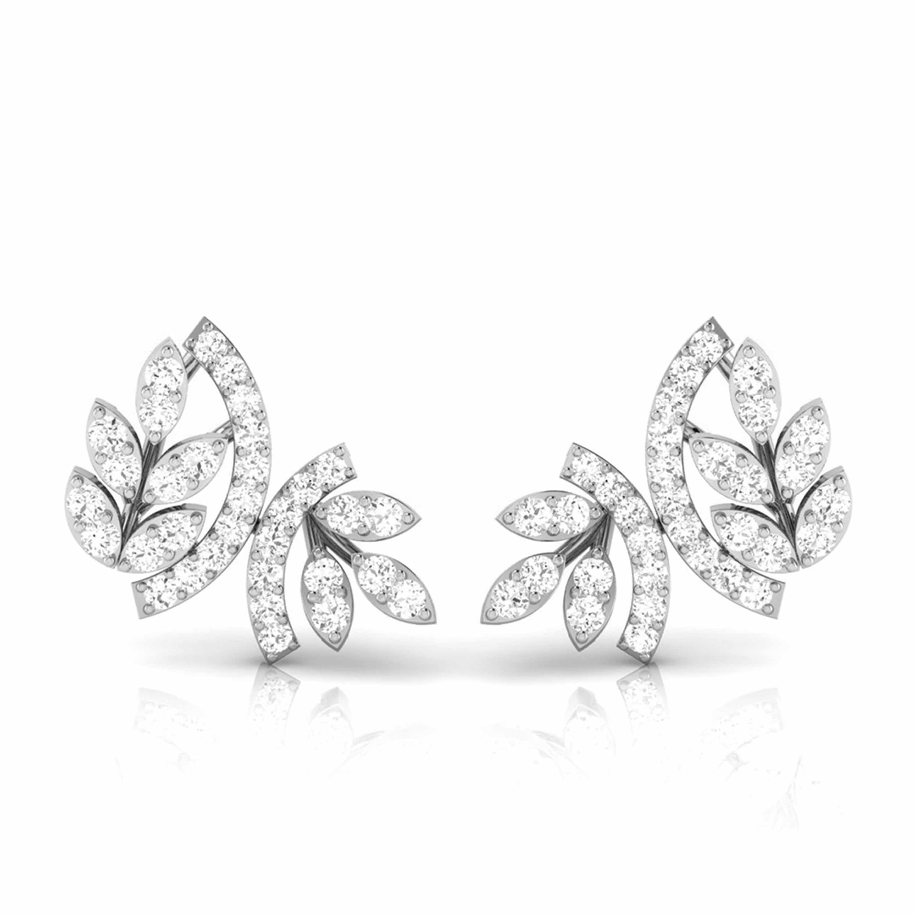 Platinum Earrings with Diamonds JL PT E ST 2224