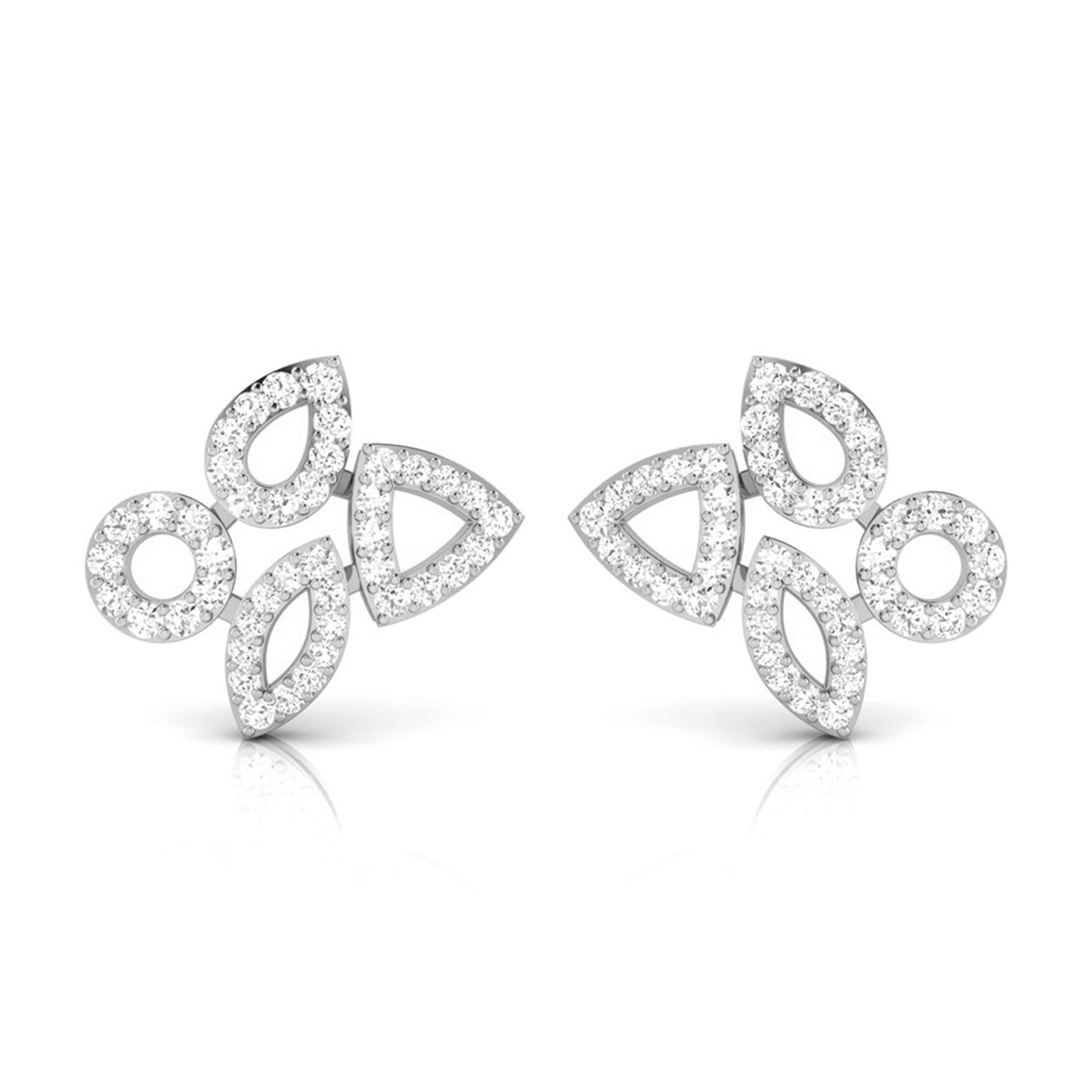 Platinum Earrings with Diamonds JL PT E ST 2227